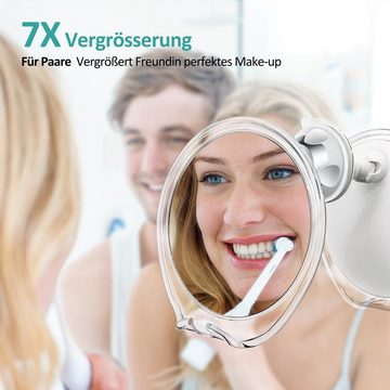 EMKE Kosmetikspiegel 7-fach Vergrößerung mit Rasiermesser-Halter Duschspiegel mit Saugnäpf, ohne Beleuchtung
