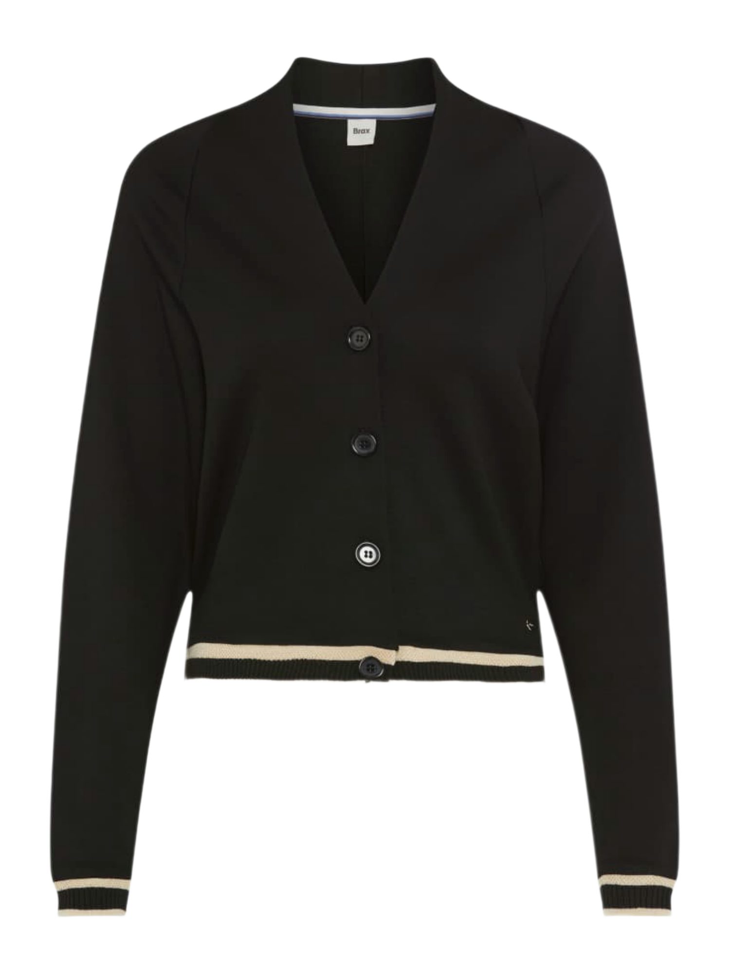 Brax Strickjacke schwarz,Indoor,Viskose,Unifarben,V-Ausschnitt,Lang,Regular Fit