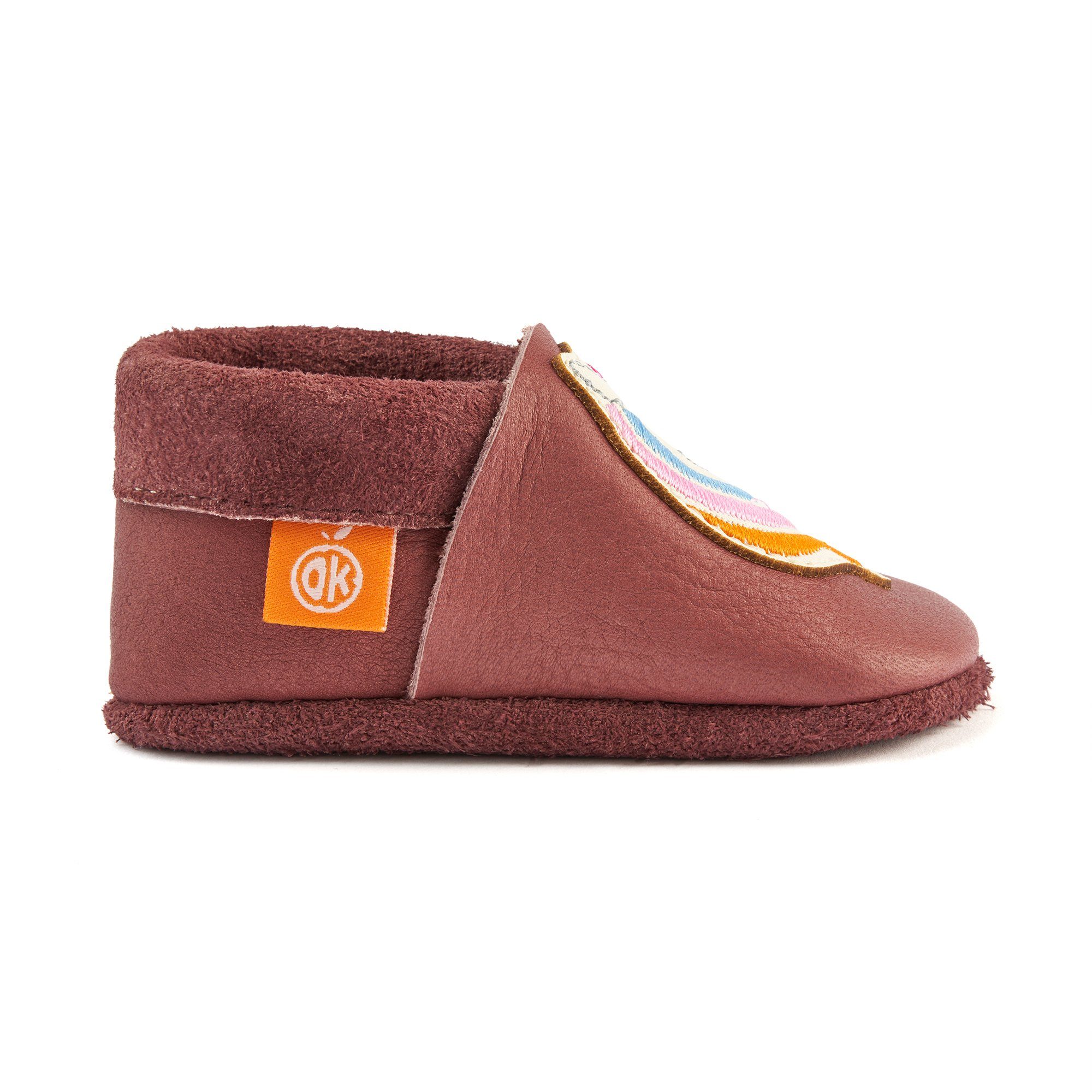 Orangenkinder® Stella das Einhorn Baby Krabbelschuh pflanzlich gegerbtes Leder, Made in Germany, Atmungsaktiv