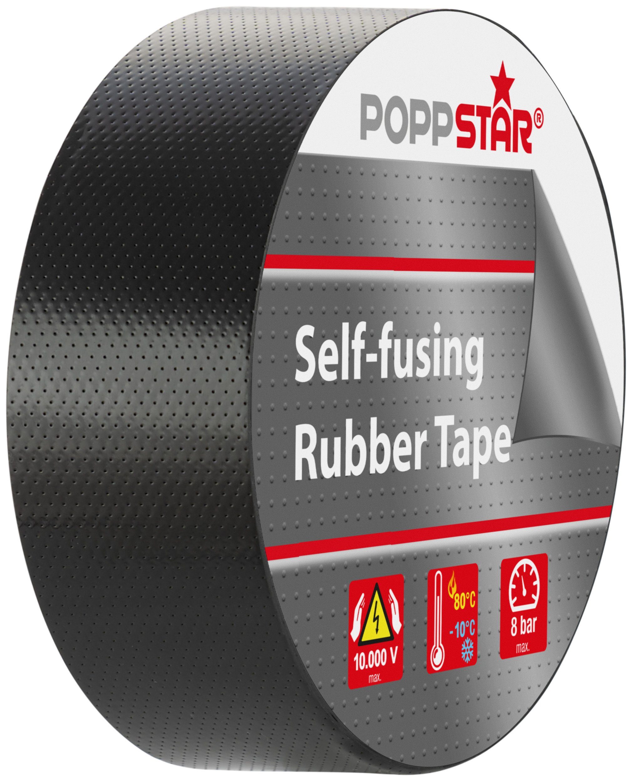 Poppstar Isolierband Selbstverschweißendes Elektro & Universalisolierband (1-St) Mittelspannungsband für Spannungen bis 10.000 Volt