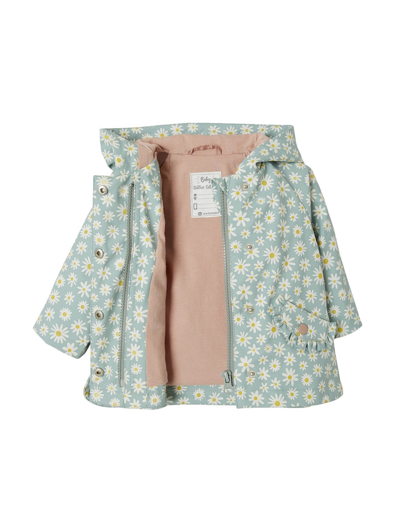 vertbaudet Regenjacke Mädchen Baby Regenjacke Rueschen-Taschen – Bild 5 von 5