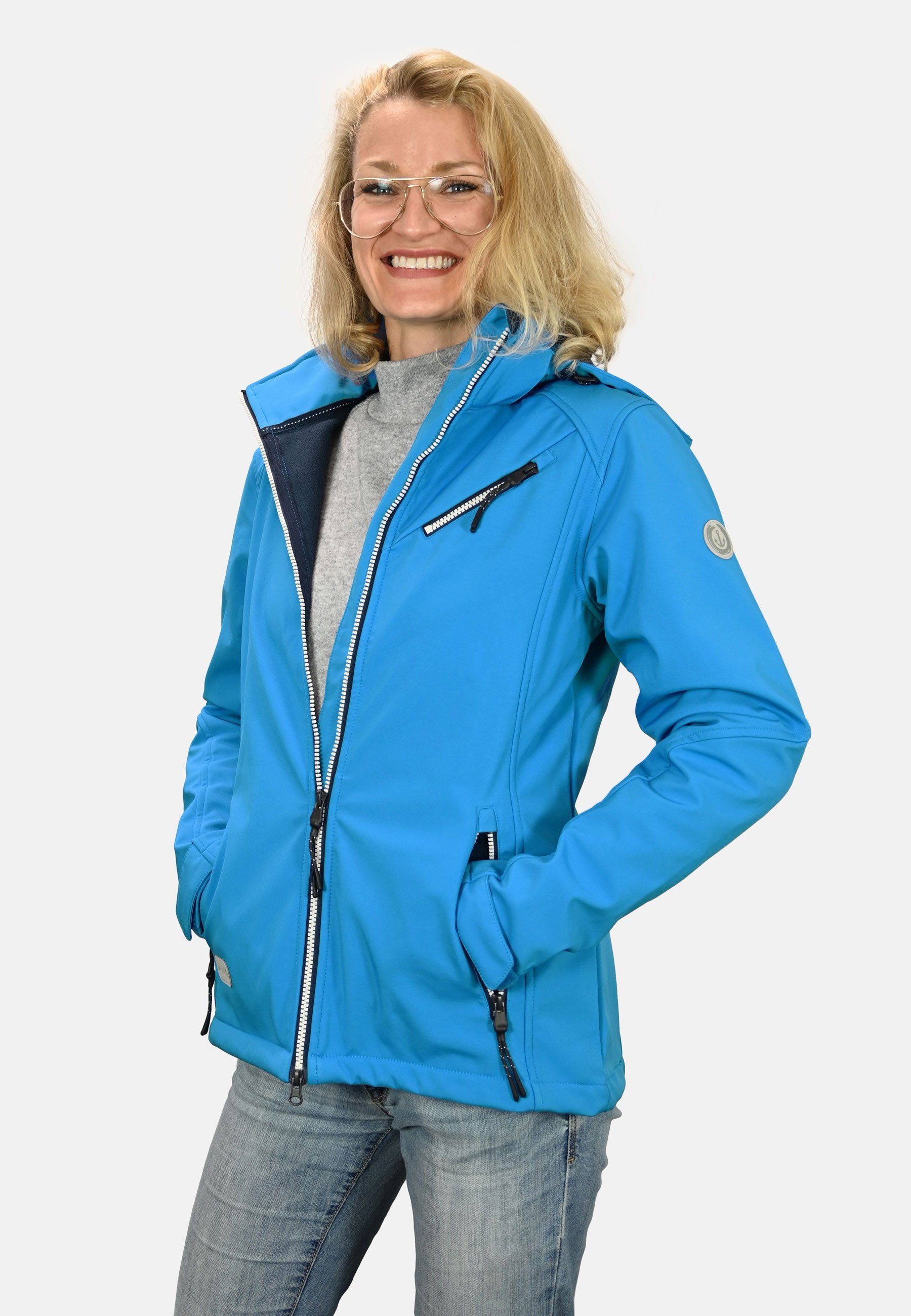 Softshelljacke blau Softshelljacke Innenfutter MADSea mit Fleece leichte