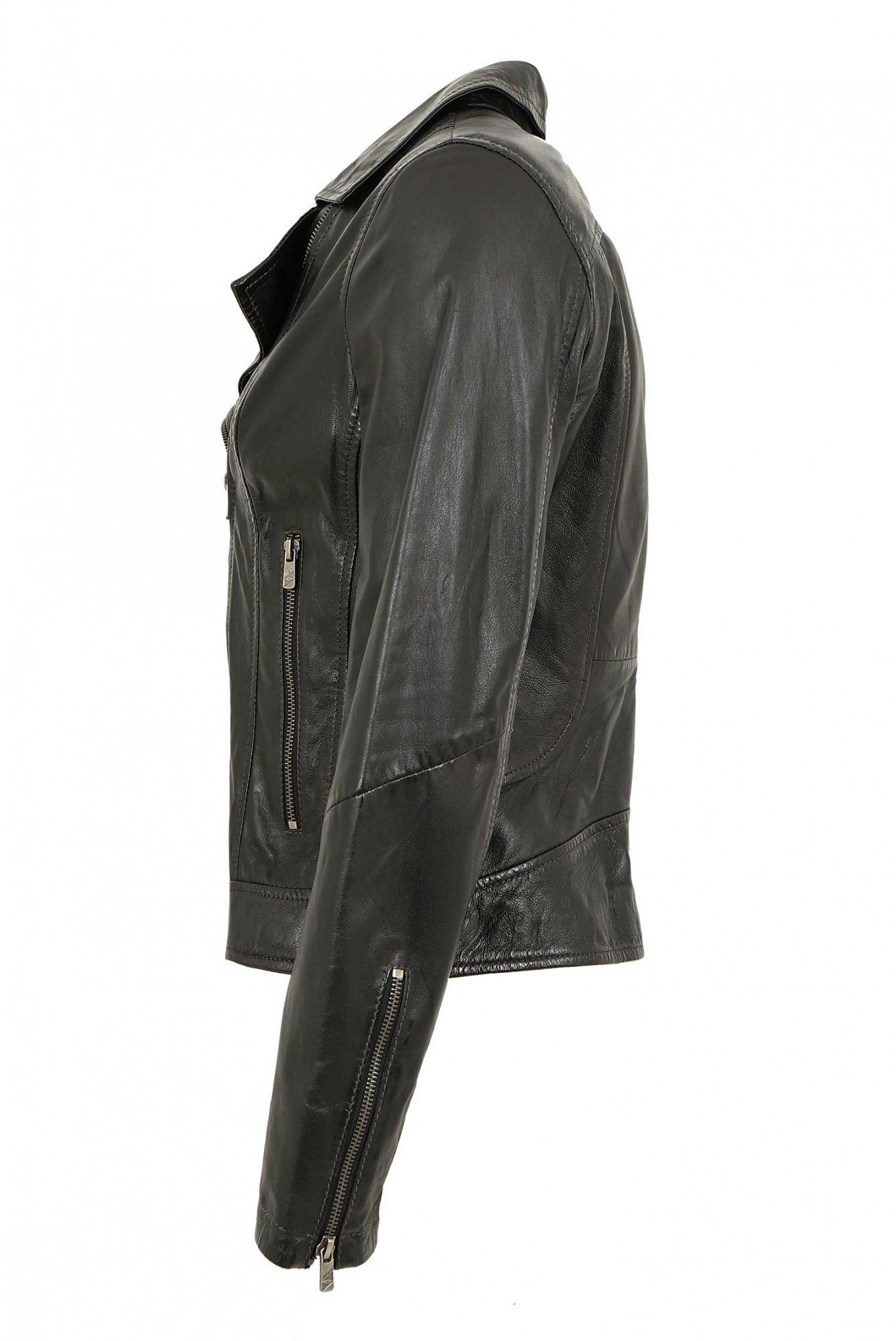 Jilani Lederjacke Jilani - Damen Lederjacke Biker Lammnappa schwarz
