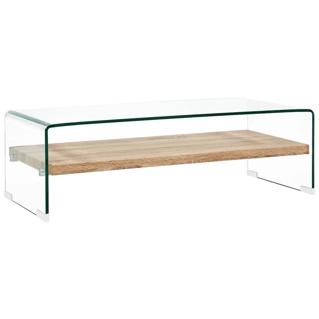 vidaXL Couchtisch Couchtisch Transparent 98×45×31 cm Hartglas (1-St)