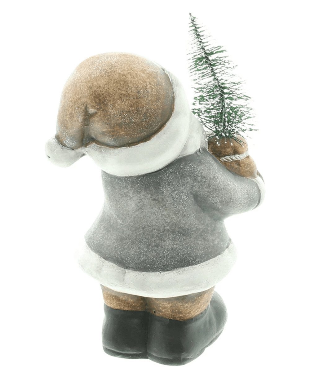 Home-trends24.de Weihnachtsfigur Weihnachtsmann Santa Tanne Figur Skulptur Weihnachten Winter Deko