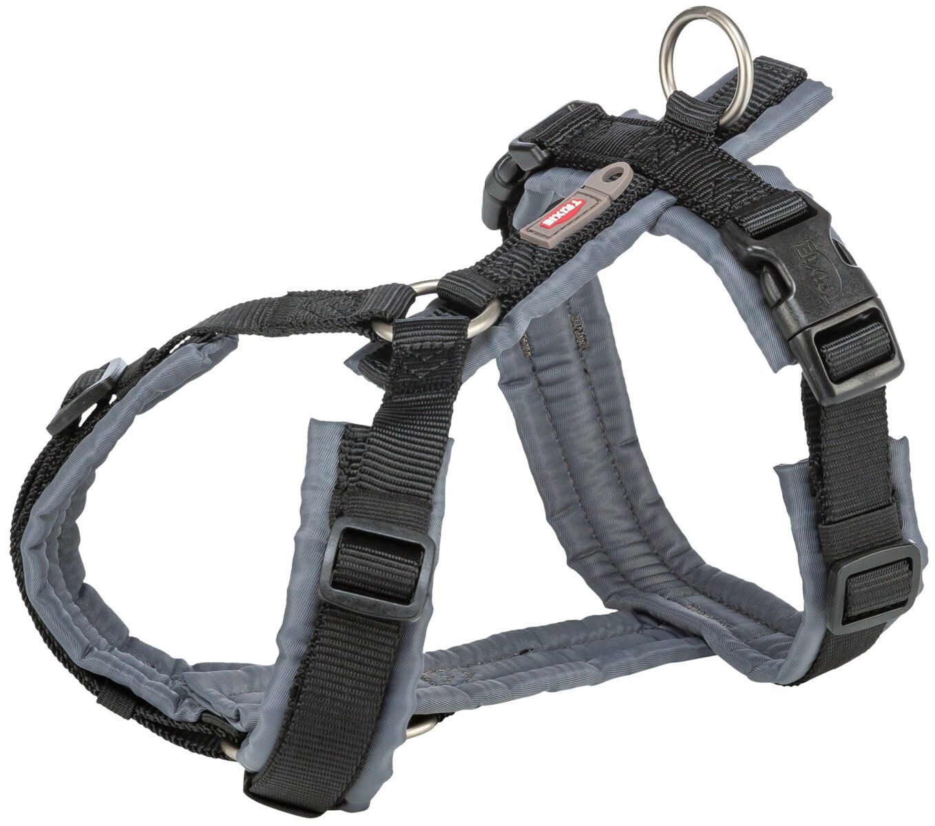 TRIXIE Hunde-Geschirr Premium Trekking Geschirr - schwarz/grafit - 36–44 cm/15 mm, Gurtband