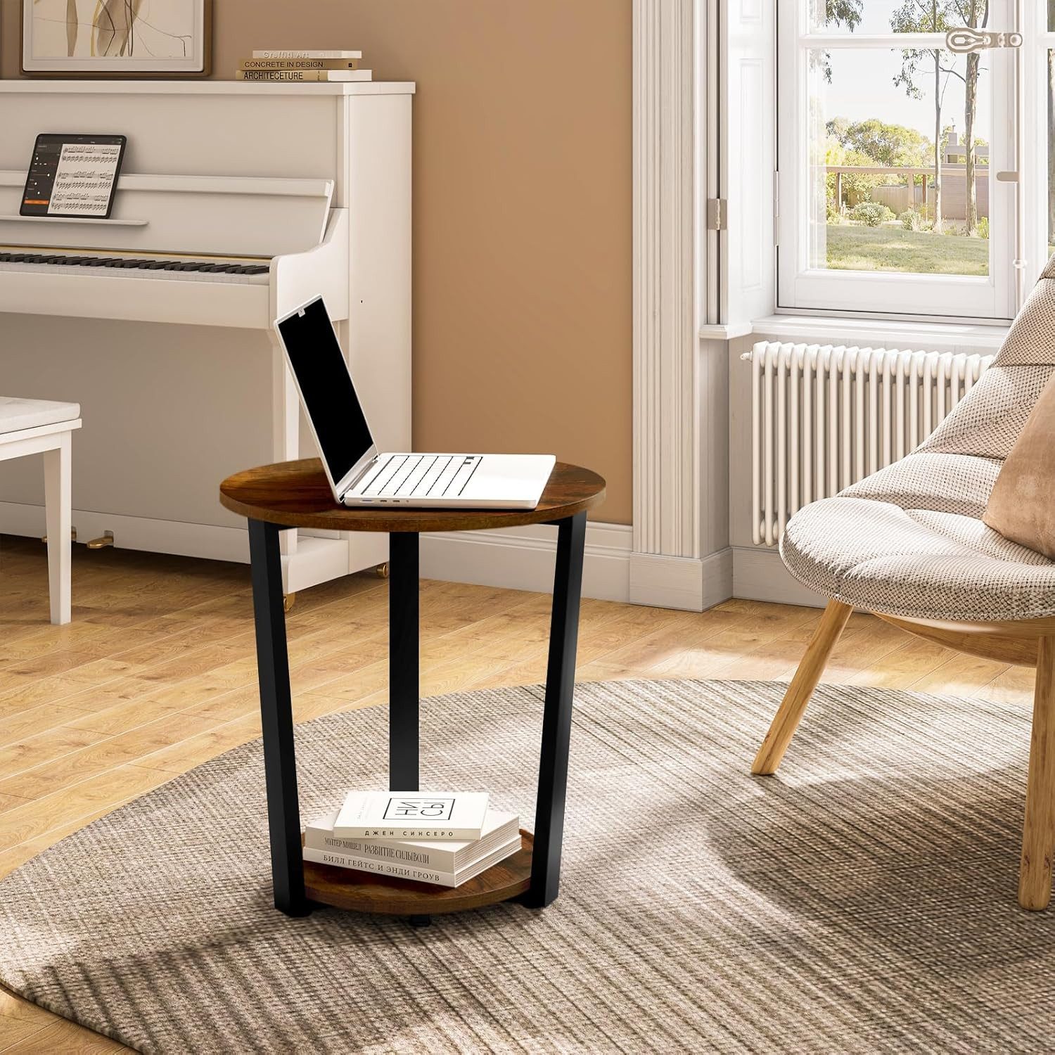 Woltu Couchtisch (1-St), Beistelltisch mit 2 Ablagen, aus Holzwerkstoff günstig online kaufen