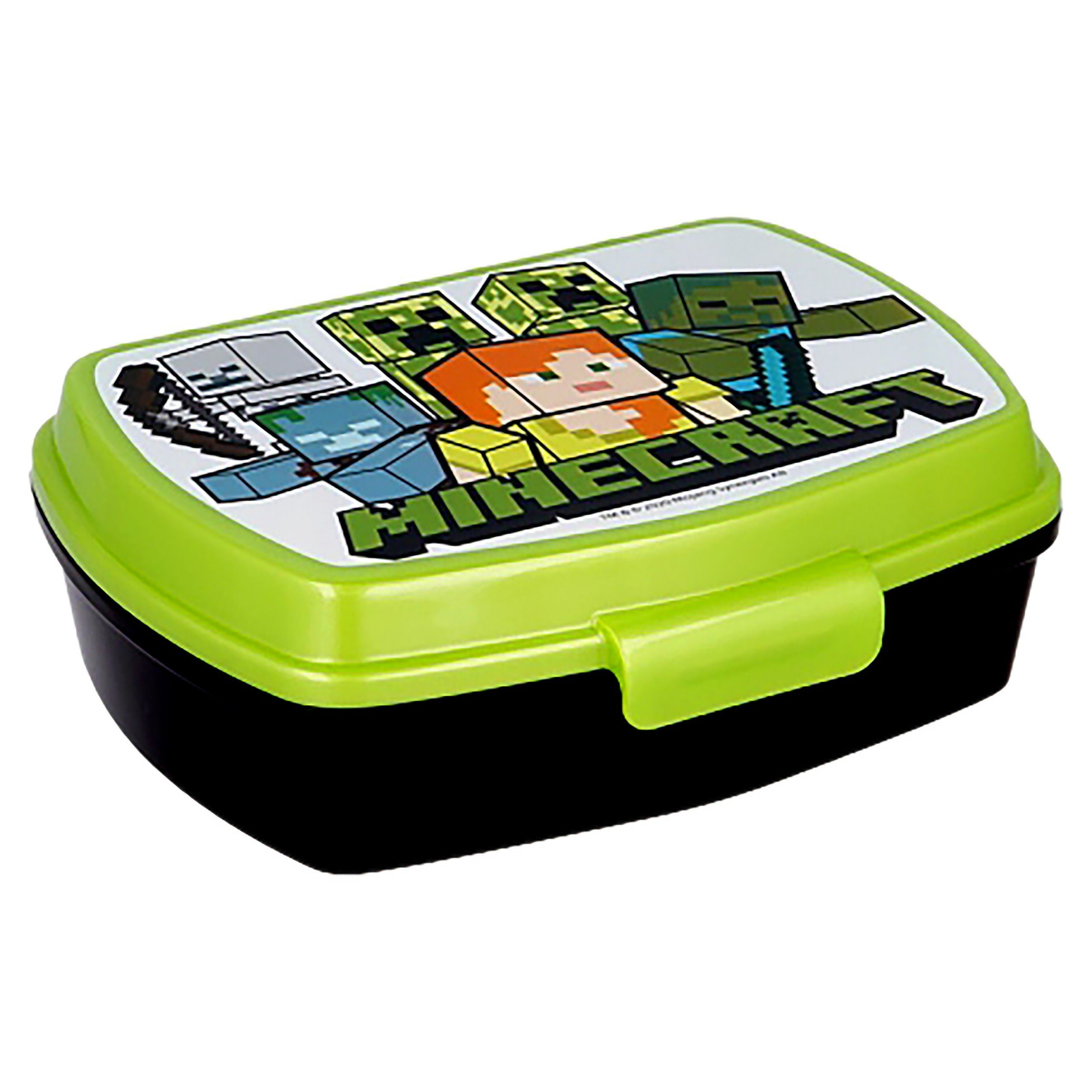 Sarcia.eu Lunchbox Minecraft Creeper, Grün-schwarze Frühstücksbox, Brotdose