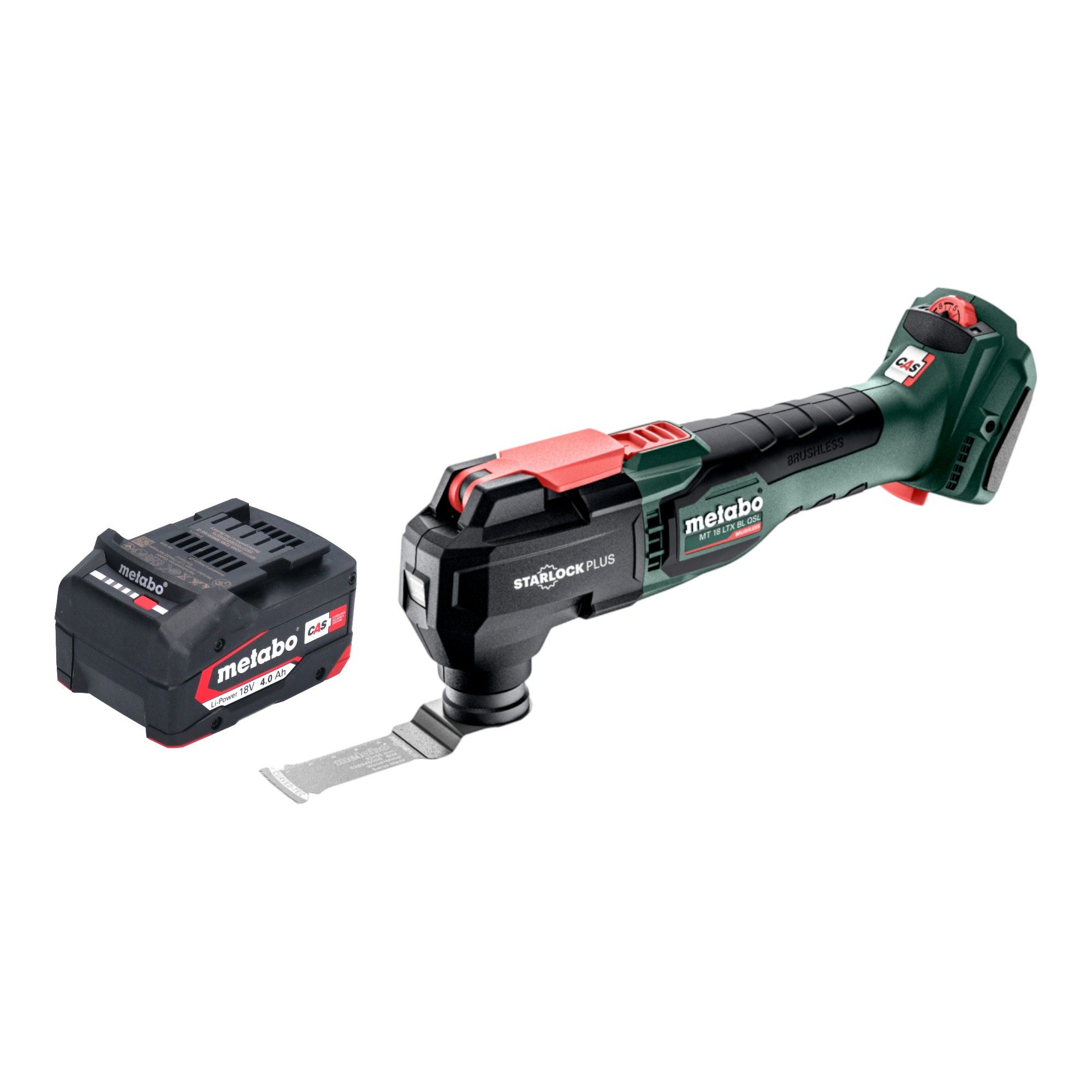 metabo Akku-Multifunktionswerkzeug MT 18 LTX BL QSL 18 V Brushless Starlock Plus + 1x Akku 4,0 Ah