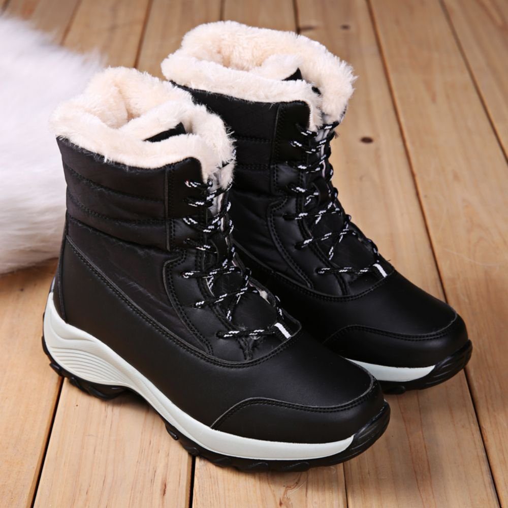 rutschfest, HUSKSWARE Schwarz1 Schneeschuhe (Outdoor-Schneestiefel, Stilvoll Warm Wanderschuhe, schön High-Top-Schuhe), und Warme und