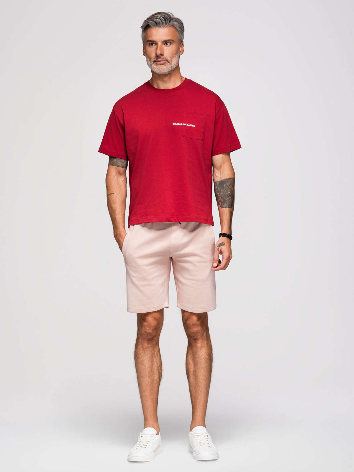 OMBRE Sweatshorts Herrenshorts aus Strick mit Kordelzug in der Taille und Taschen