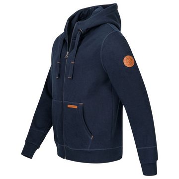 Gradnetz Sweatjacke Herren Hoody Bio Baumwolle (1-tlg) kuscheliger bequemer Tragekomfort mit Kapuze, Bio-Baumwolle