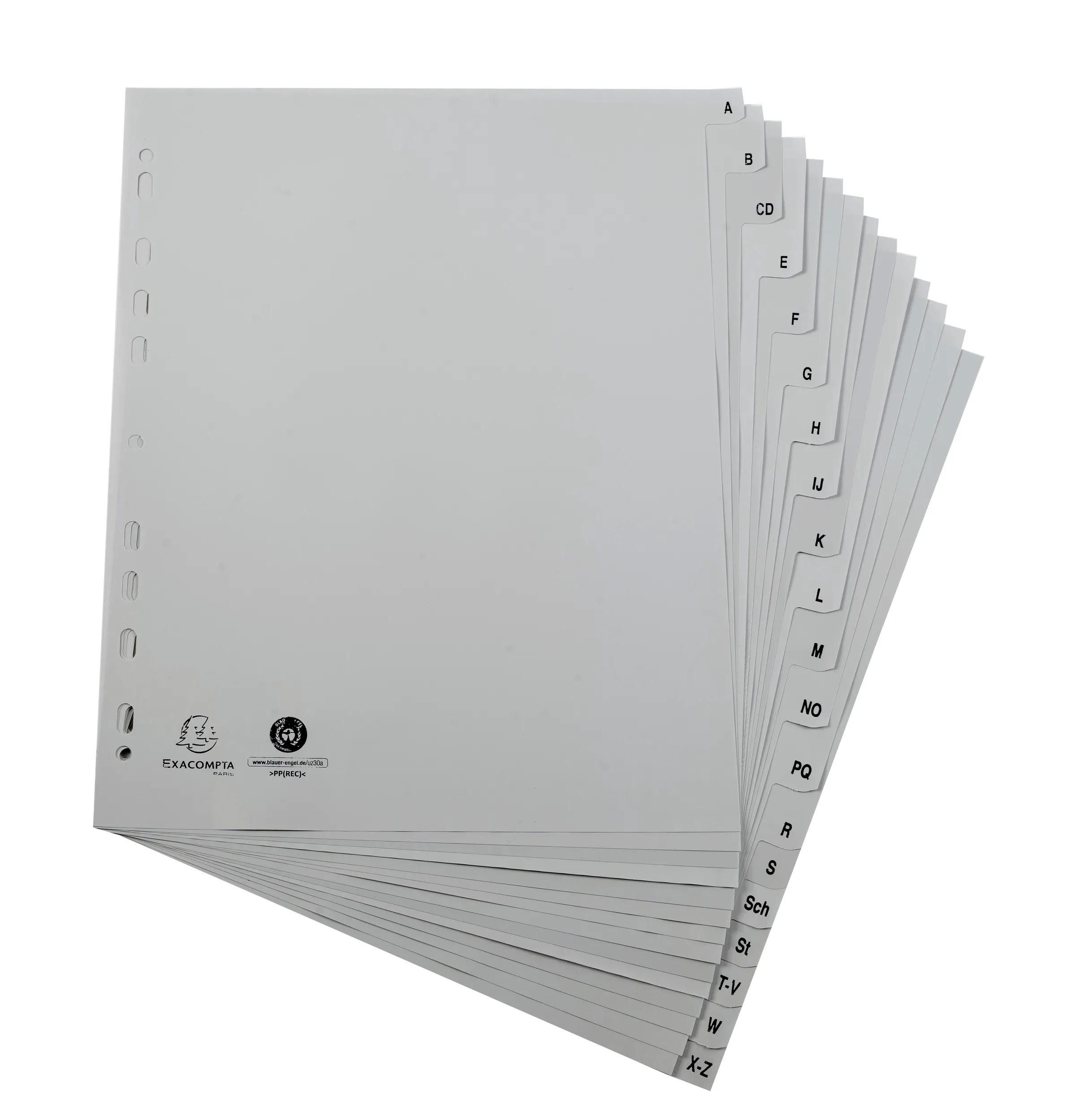 EXACOMPTA Aktenordner 25x Register A4 RC-PP grau 120µ A-Z (inkl. Sch St) 20 Pos Grau 1920B, Register