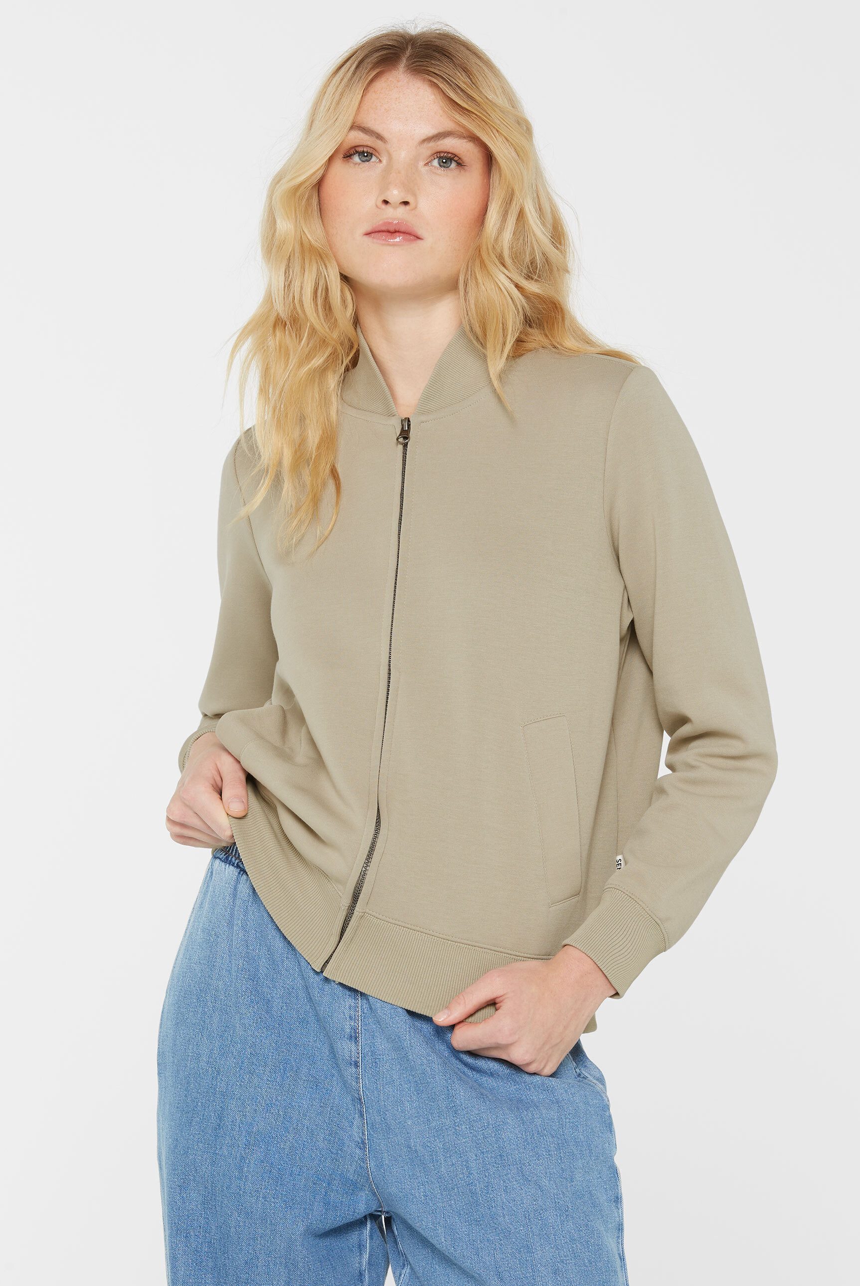SENSES.THE LABEL Sweatjacke mit Baumwolle
