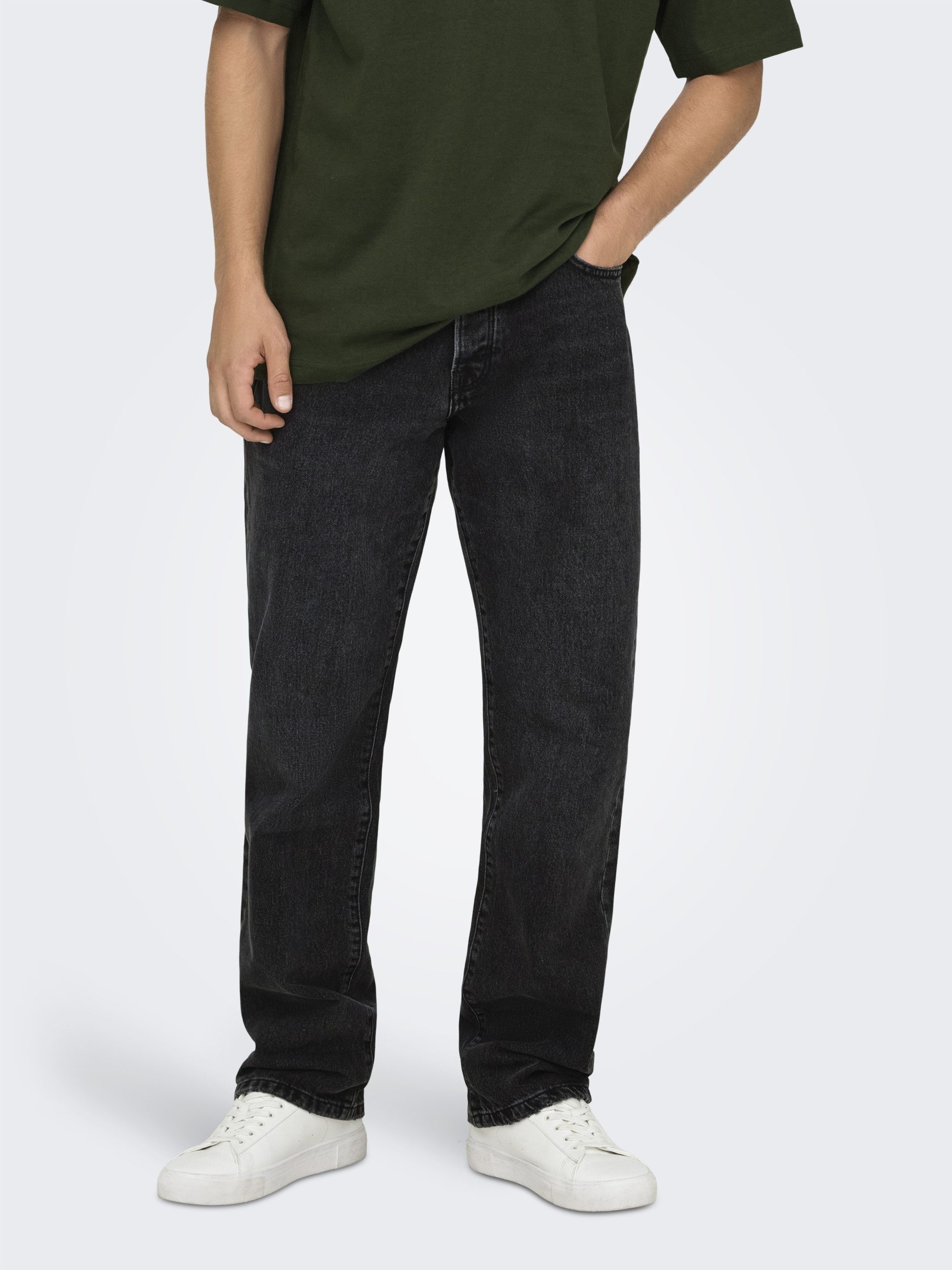ONLY & SONS 5-Pocket-Jeans ONSEDGE STRAIGHT BLACK 6985 TAI DNM