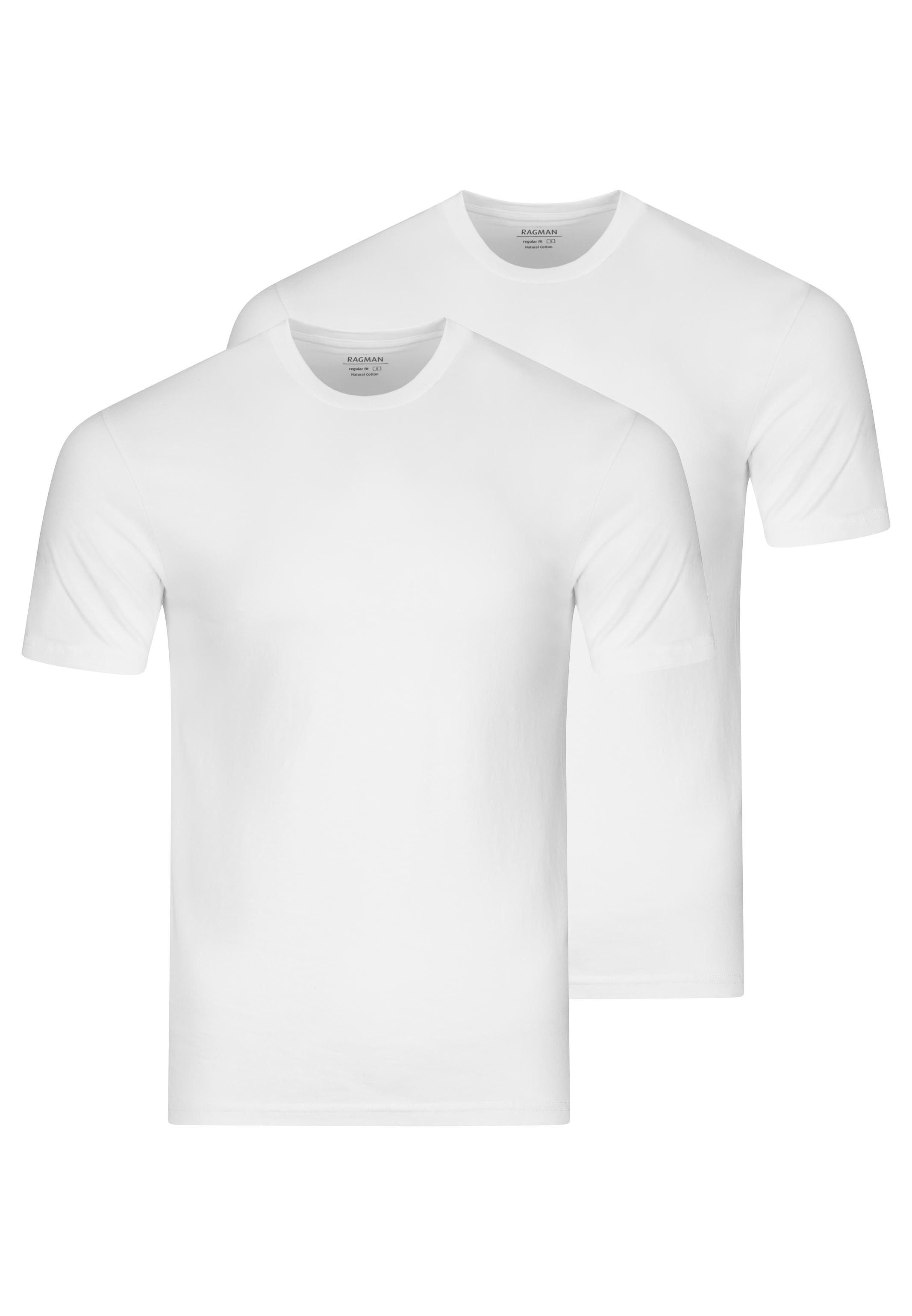 RAGMAN Unterhemd 2er Pack Basic (Spar-Set, 2-St) Unterhemd / Shirt Kurzarm - Baumwolle - Atmungsaktiv