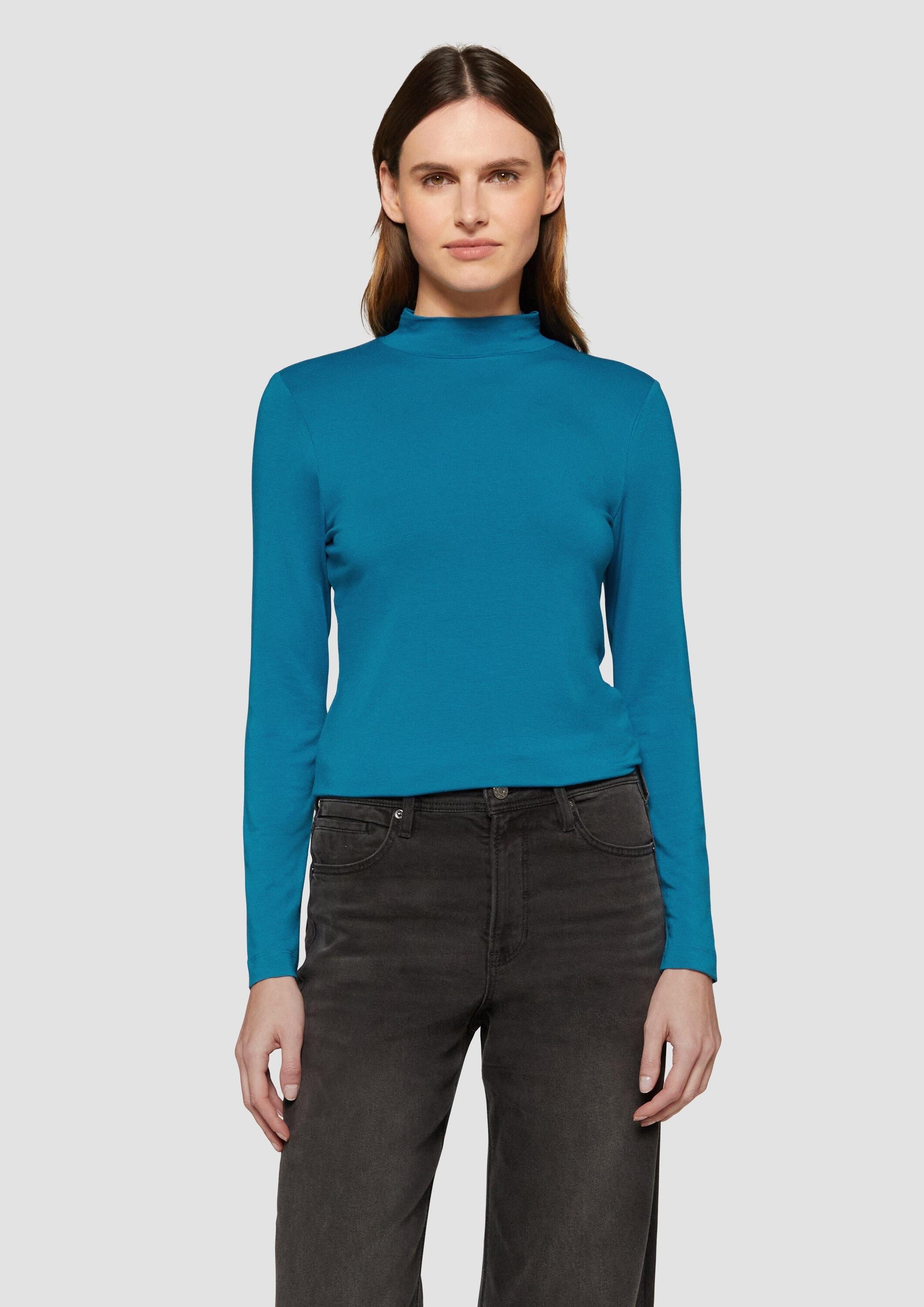 s.Oliver Langarmshirt T-Shirt Schmal geschnittenes Langarmshirt aus Viskose günstig online kaufen