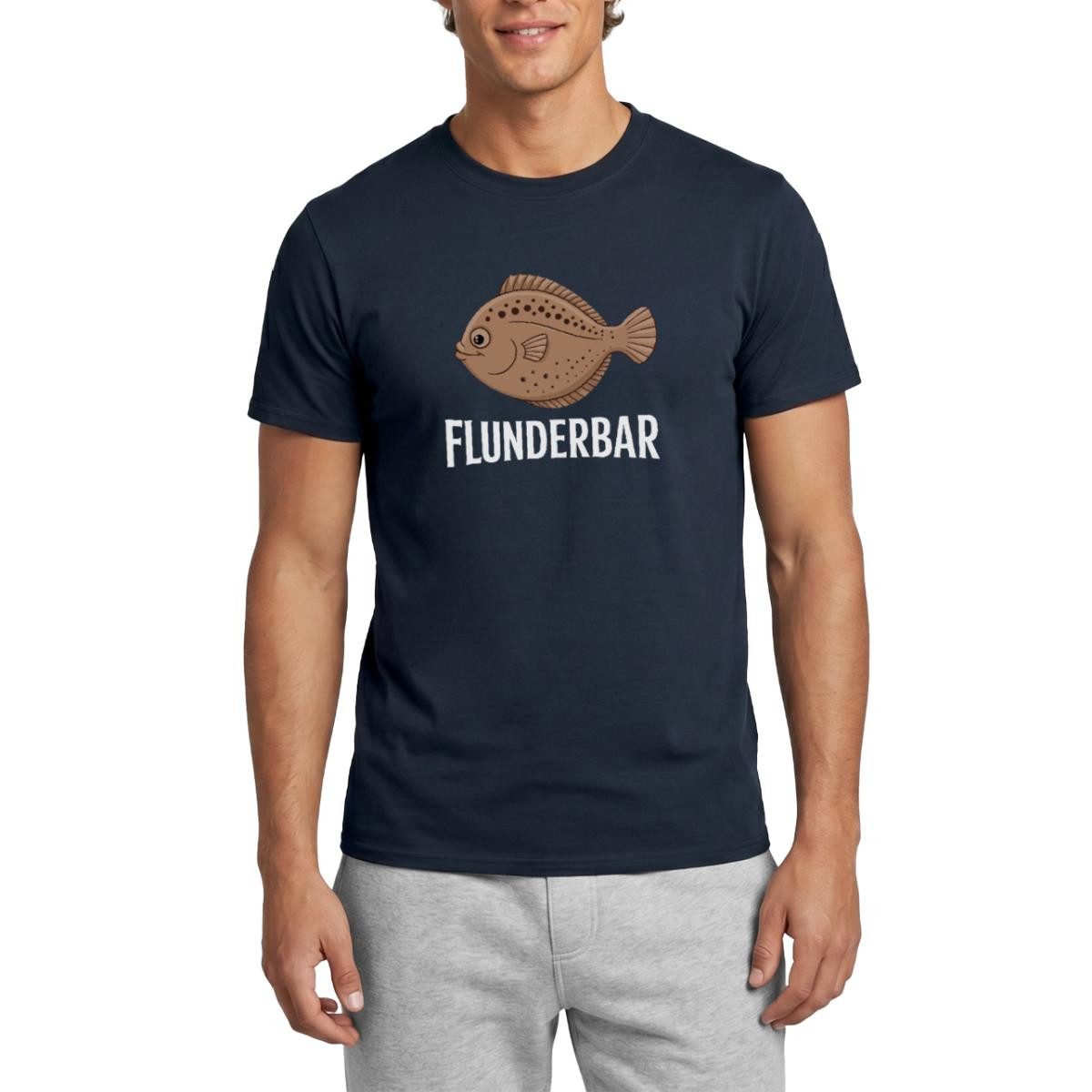T-Shirt Flunderbar, Angelhumor Männer T-Shirt