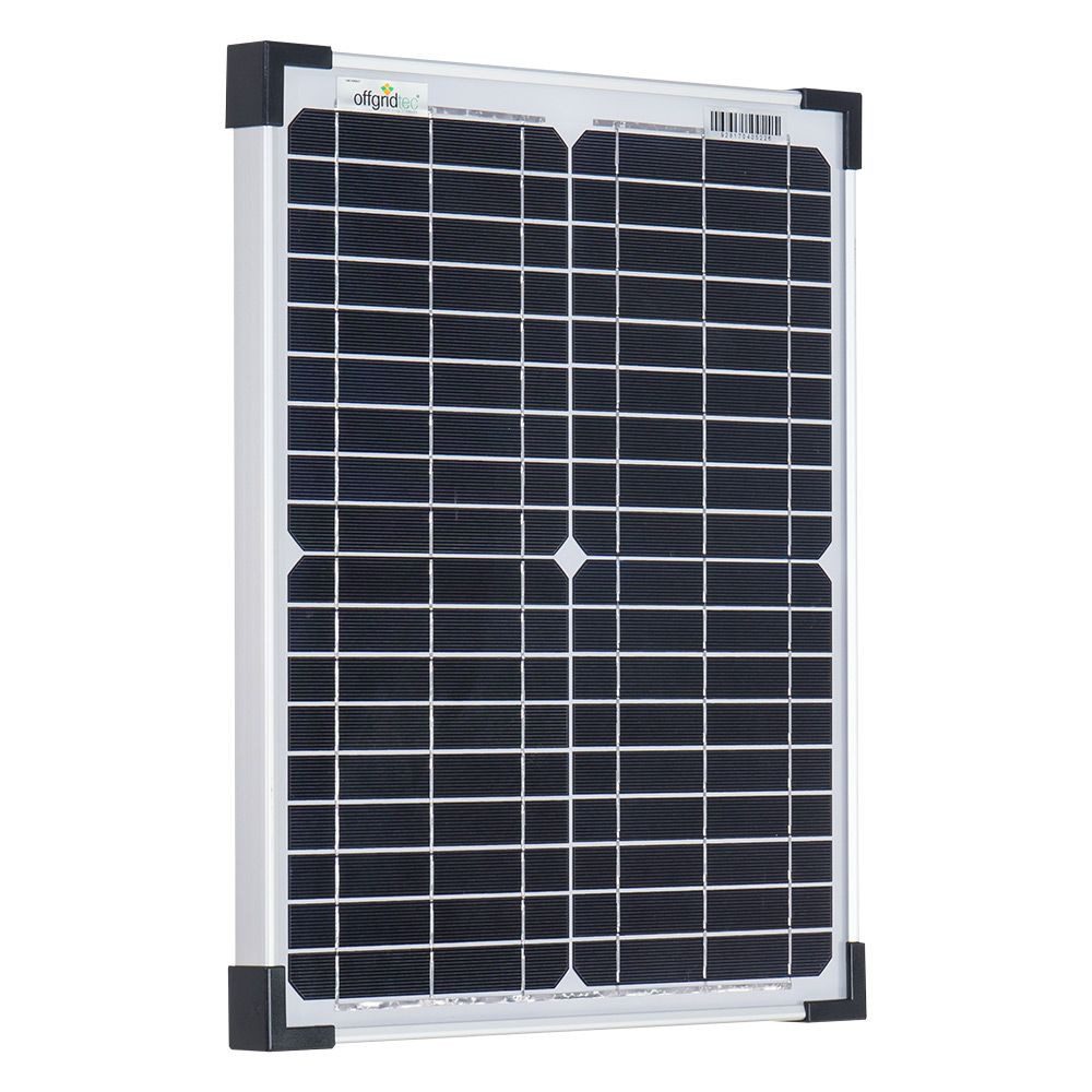 offgridtec Solarmodul Solarpanel, Monokristallin, 12V, 20W, 420x360x25mm, 20 W