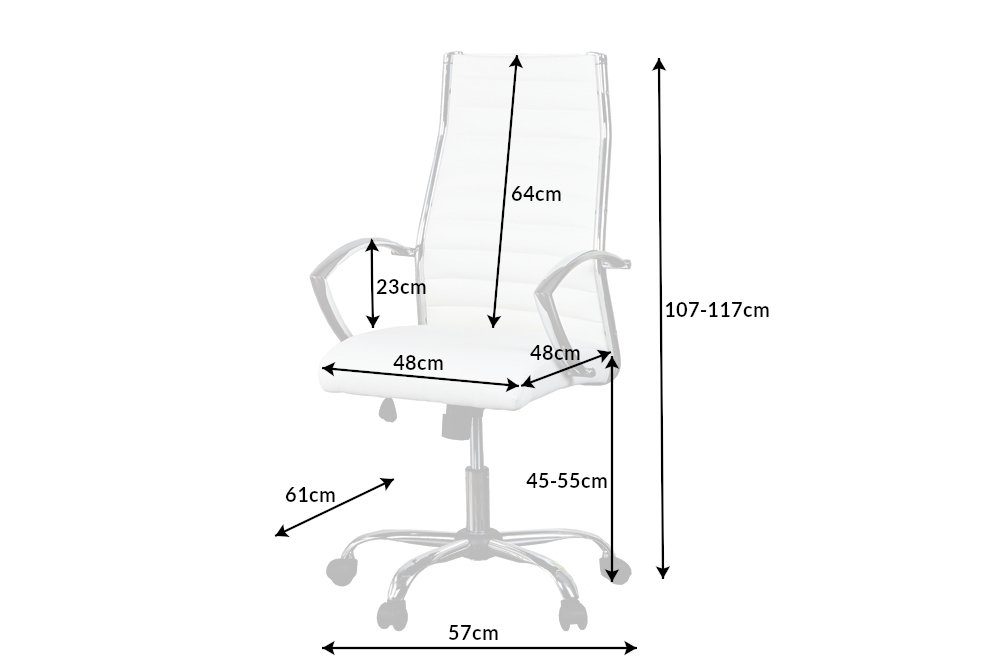 riess-ambiente Bürostuhl silber · · Arbeitszimmer weiß drehbar Metall 1 · Büro St), · DEAL BIG (Einzelartikel, Kunstleder 