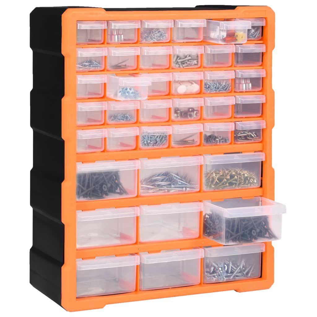 vidaXL Werkzeugkoffer 39 Schubladen Multi-Schubladen-Organizer mit 39 Schubladen 38x16x47 cm