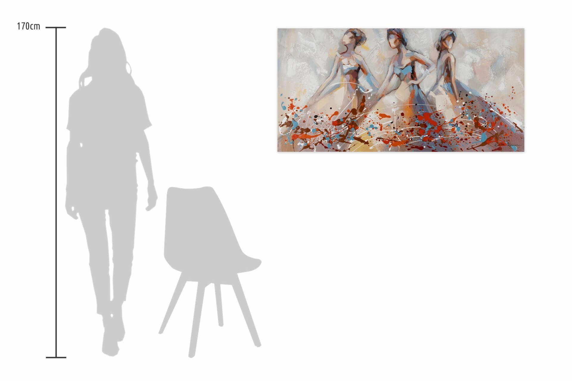 cm, 100% Leinwandbild Wohnzimmer HANDGEMALT Dance Sensuous KUNSTLOFT Gemälde Wandbild 100x50
