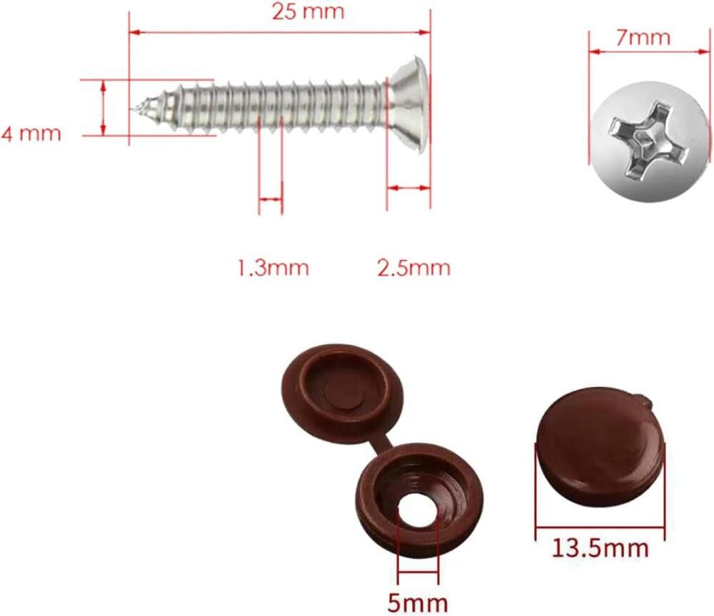 FELIXLEO Abdeckprofil Dichtnägel für Noppenbahn, 50 Stück 4x25mm Montagenägel Montageknöpfe (50-St)