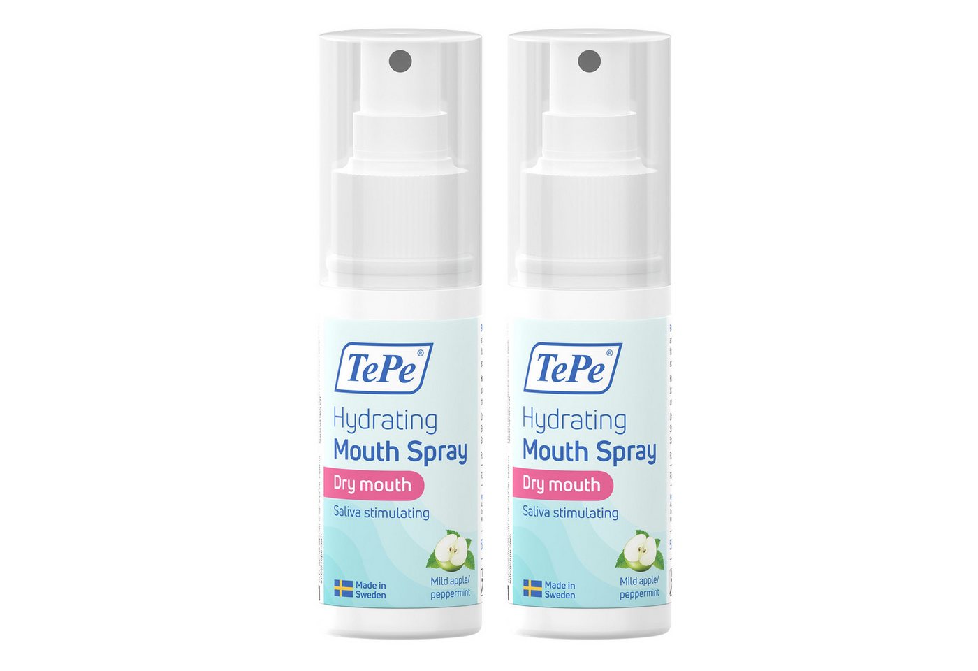 TePe Mundwasser Feuchtigkeitsspendendes Mundspray bei Mundtrockenheit, (2er Set, 2-tlg)