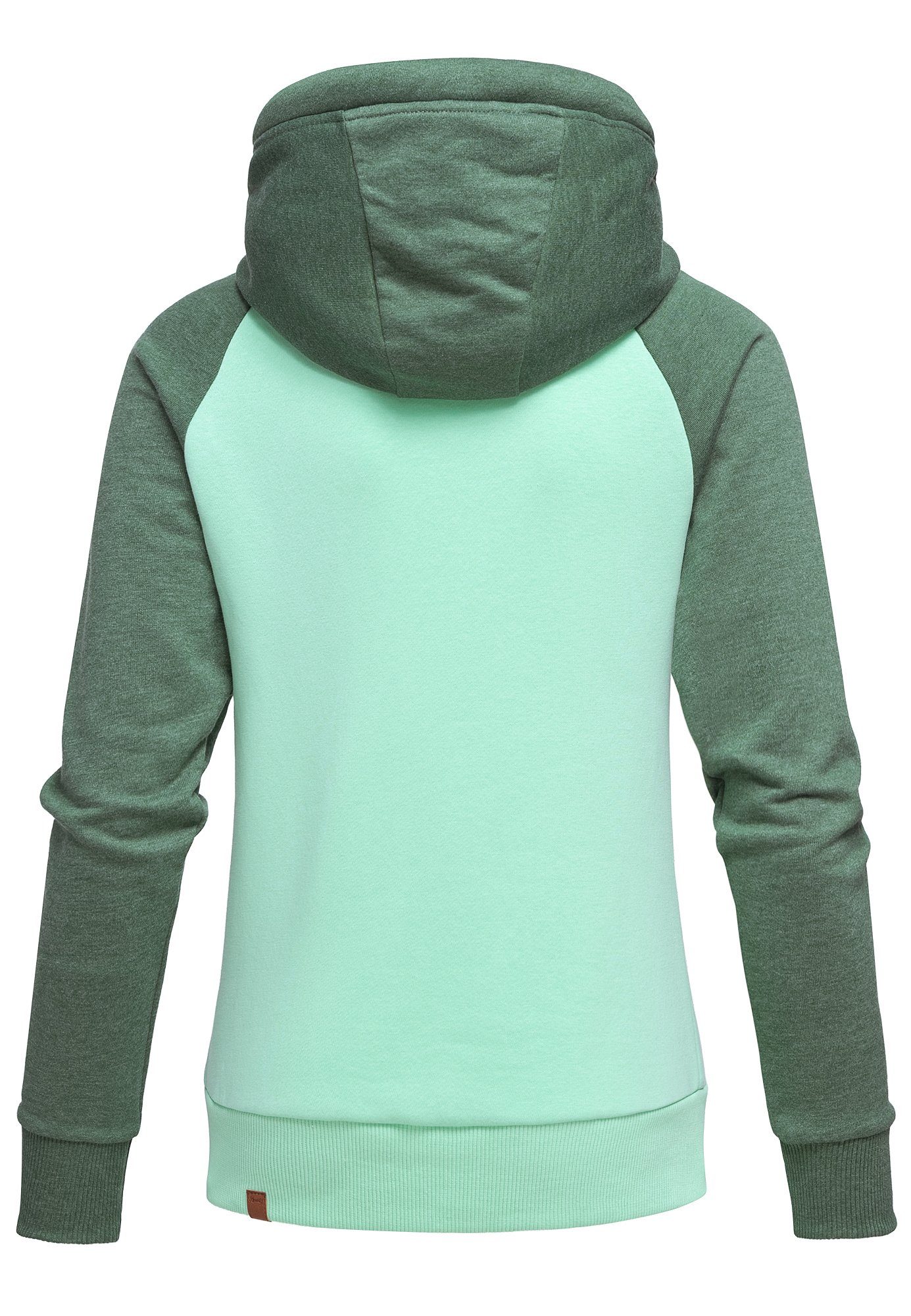 Pullover Kapuzenpullover Sweatshirt RILEY Sweatjacke REPUBLIX Hoodie Damen Melange Mint/Grün