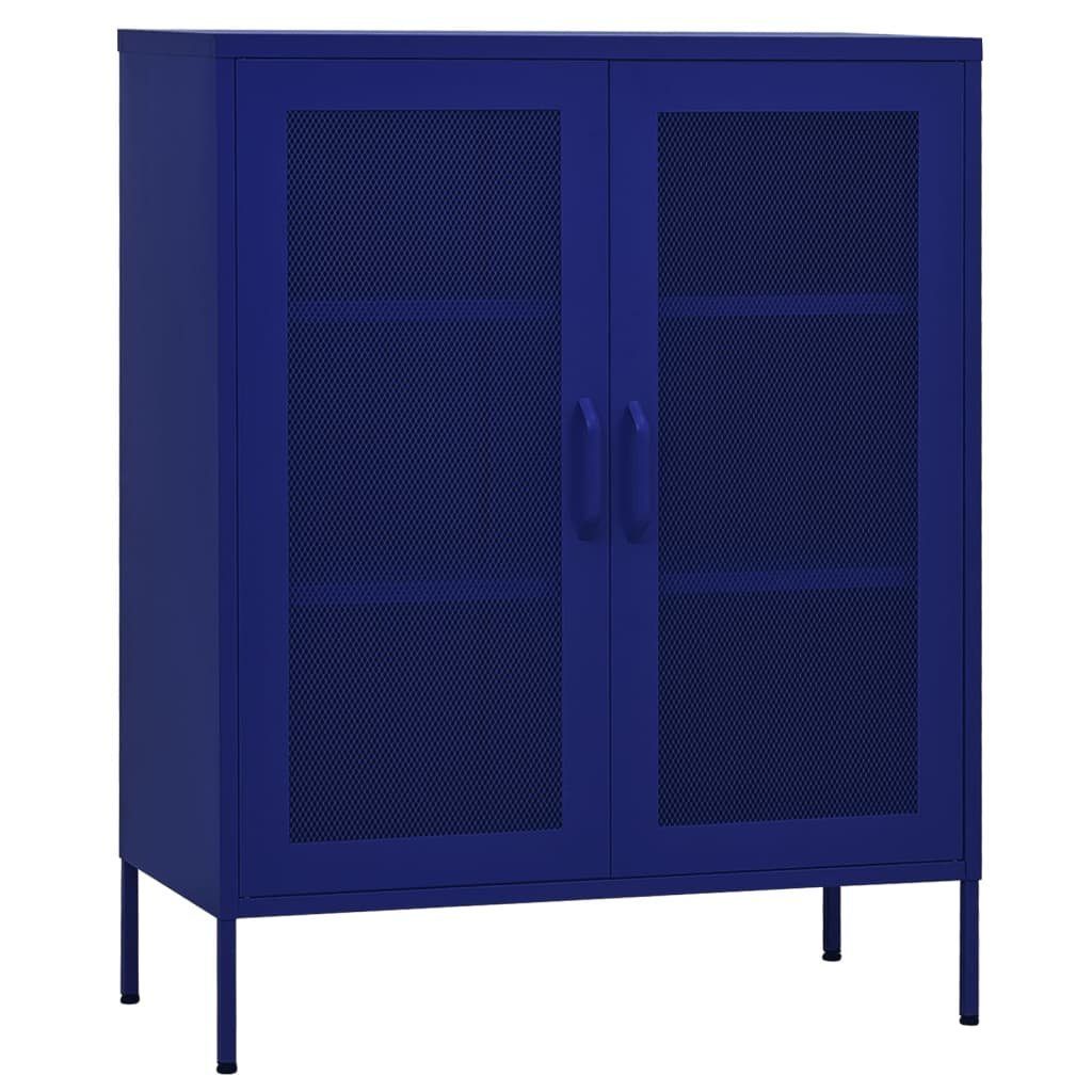 vidaXL Vitrine Lagerschrank Marineblau 80x35x101,5 cm Stahl