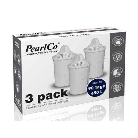 PearlCo Kalk- und Wasserfilter Classic Filterkartuschen Universal Pack 3, Zubehör für Brita Classic u. PearlCo Classic