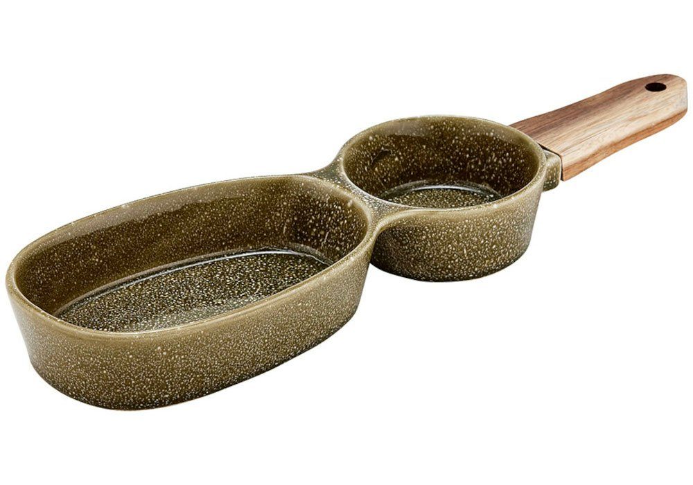 Ladelle Servierschale SANCTUARY REACTIVE Servier-Stick 2tlg, Porzellan / Akazienholz, (Servierbestecke)