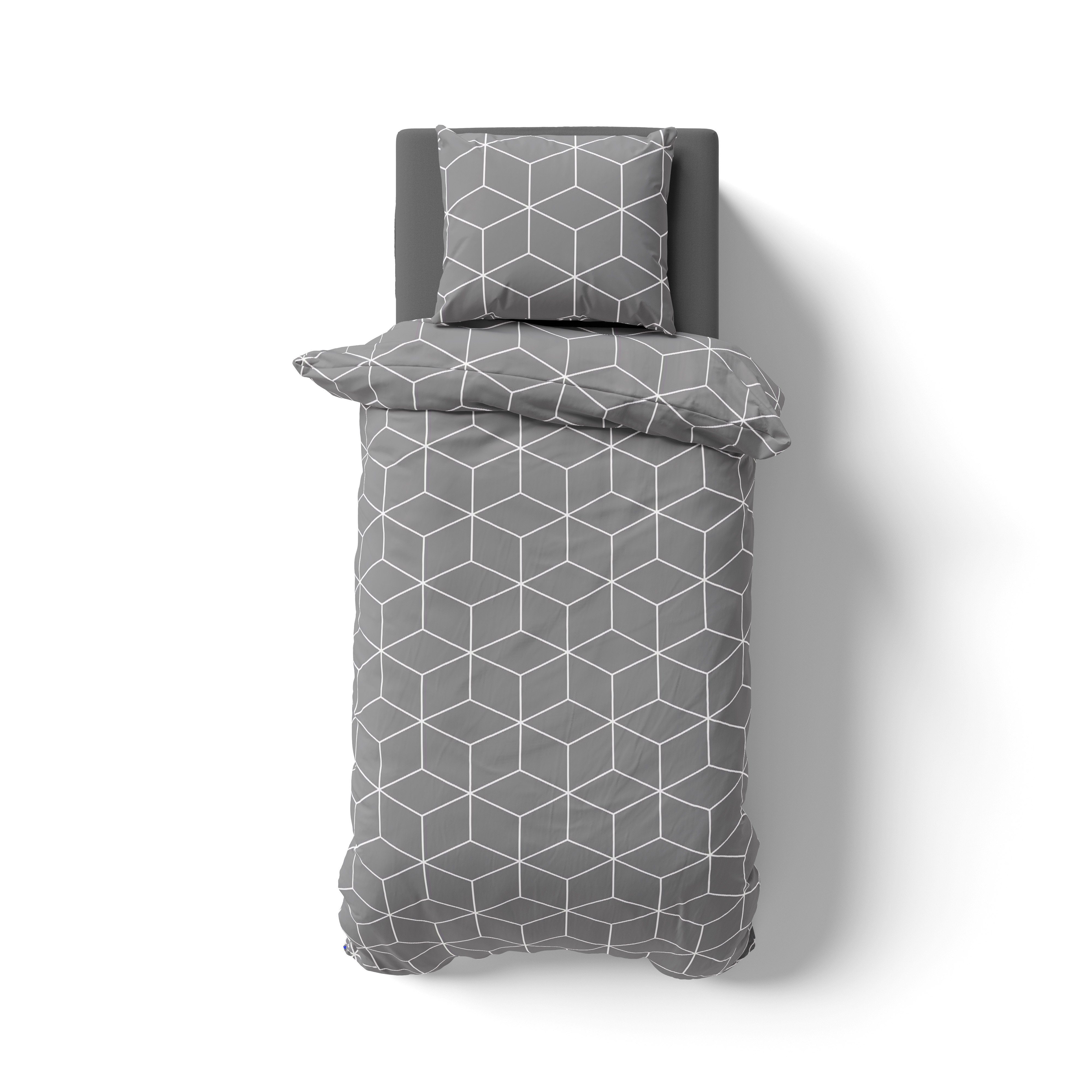 Bettwäsche im Renforce Design Set, Hometex Premium Textiles, 155x220cm + 80x80cm