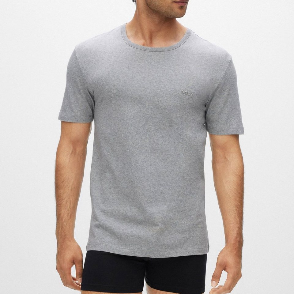 BOSS Unterziehshirt Classic T-Shirt (6-St) mit fein geripptem  Rundhalsausschnitt