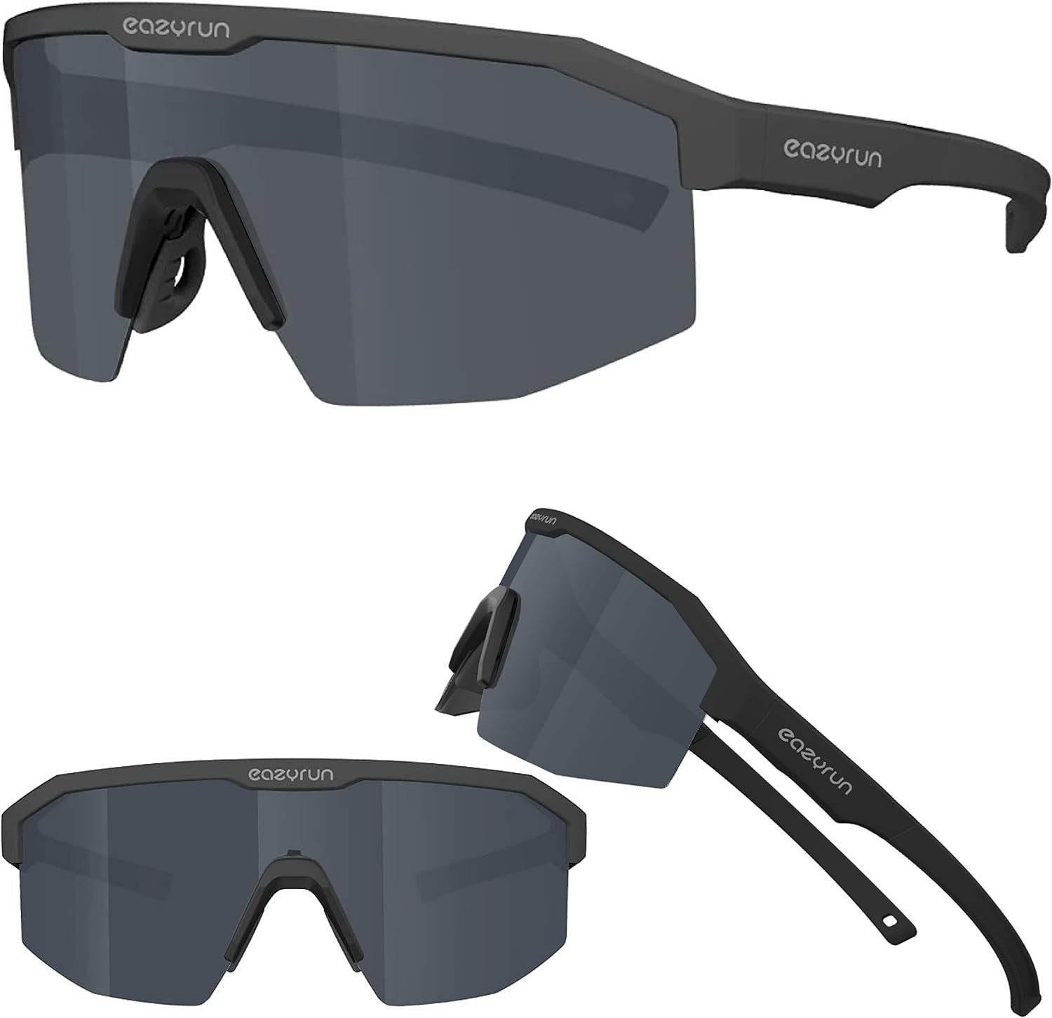 EyeAm Fahrradbrille Sportbrille für Damen & Herren für Sport, Laufen, MTB & Outdoor, (Modell: EAZYRUN), UV-Schutz 400 F24D
