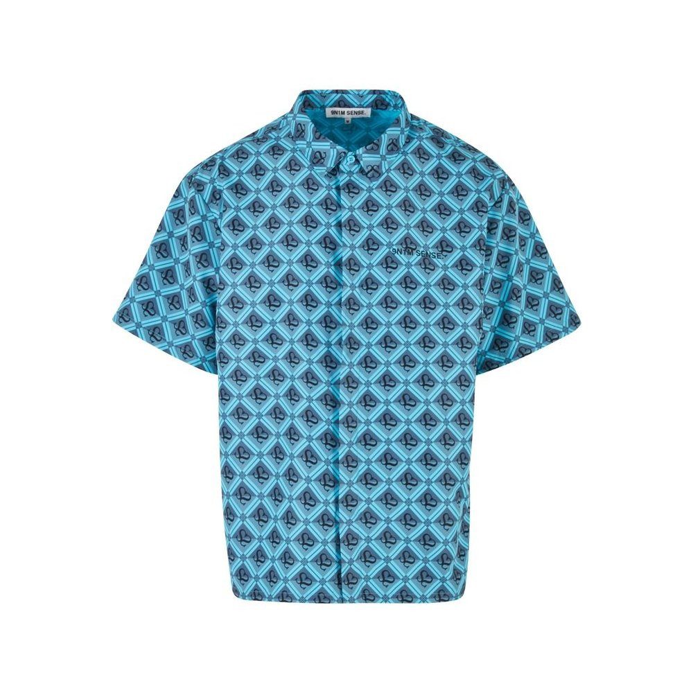 9N1M SENSE Langarmhemd Sense All Over Monogram Print Shirt