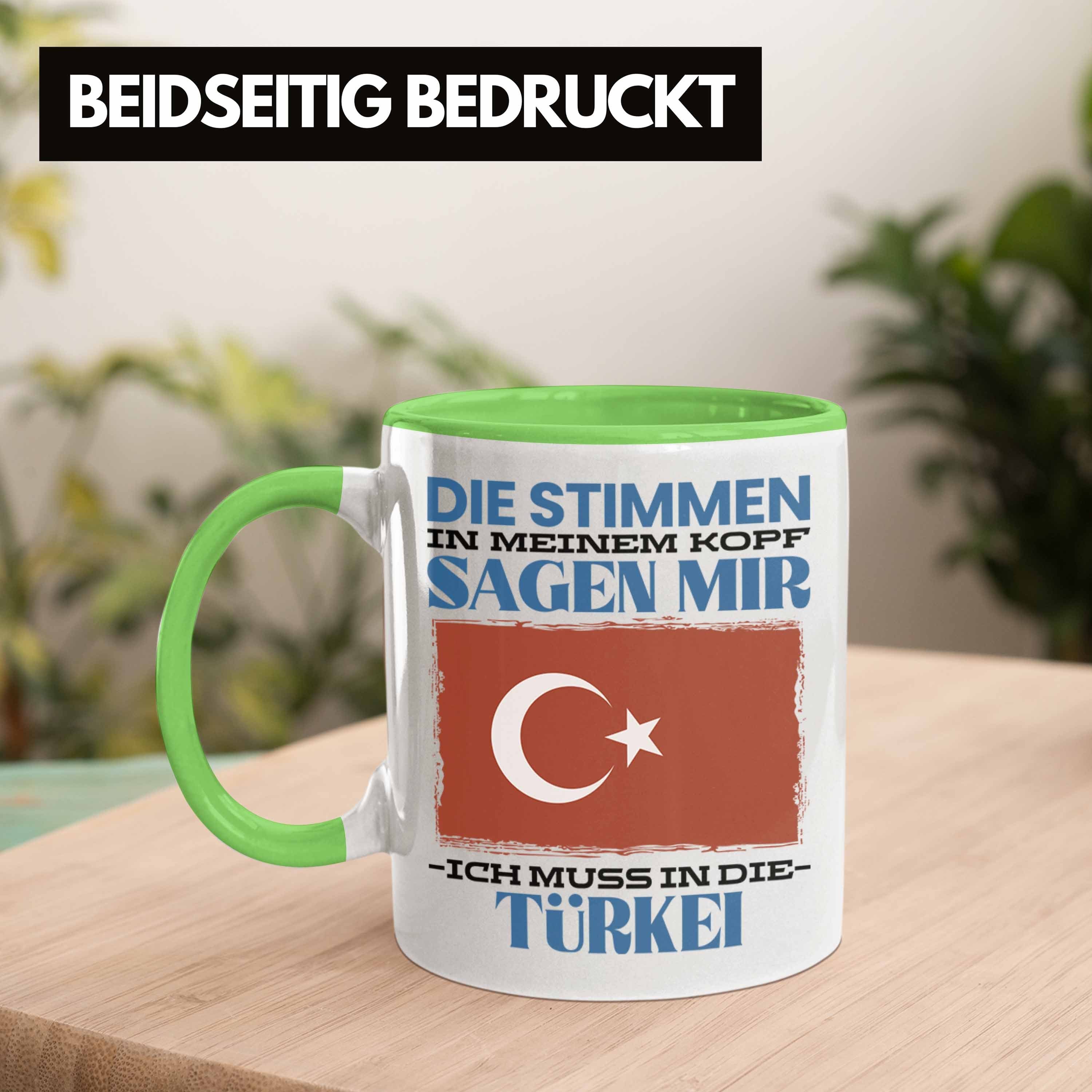 Geschenk Geschenkidee Trendation Türkei Spruch Tasse Tasse Türke Grün Heimat Urlaub