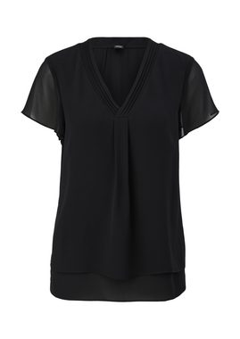 s.Oliver BLACK LABEL Kurzarmbluse Layering-Bluse aus Chiffon Layering