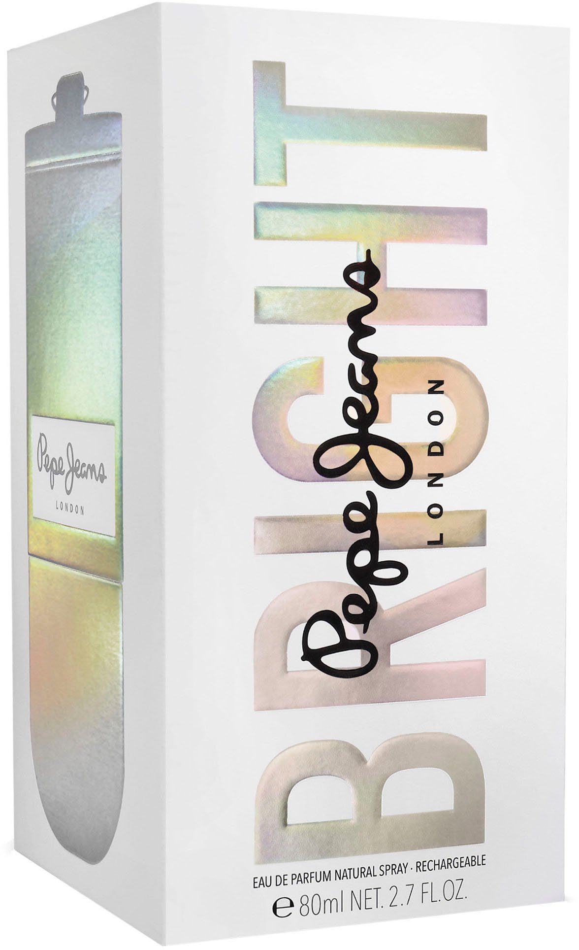 Pepe Jeans Eau de Parfum Pepe Jeans - Bright for her EDP 80ml, mit einer kuscheligen Basis aus weißem Moschus und cremigem Sandelholz