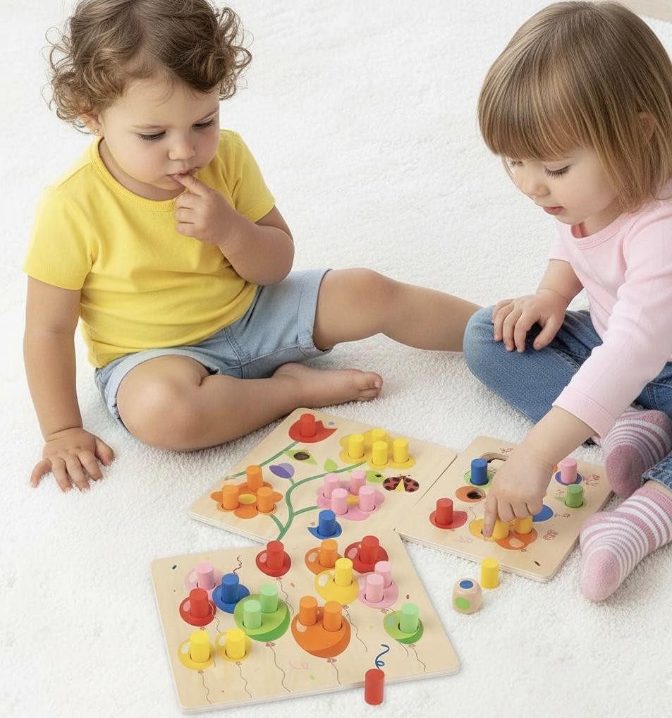 ALARA TOYS Steckspielzeug Holz-Farbsortierspiel – Lernspielzeug für Feinmotorik & Konzentration, (1-tlg)