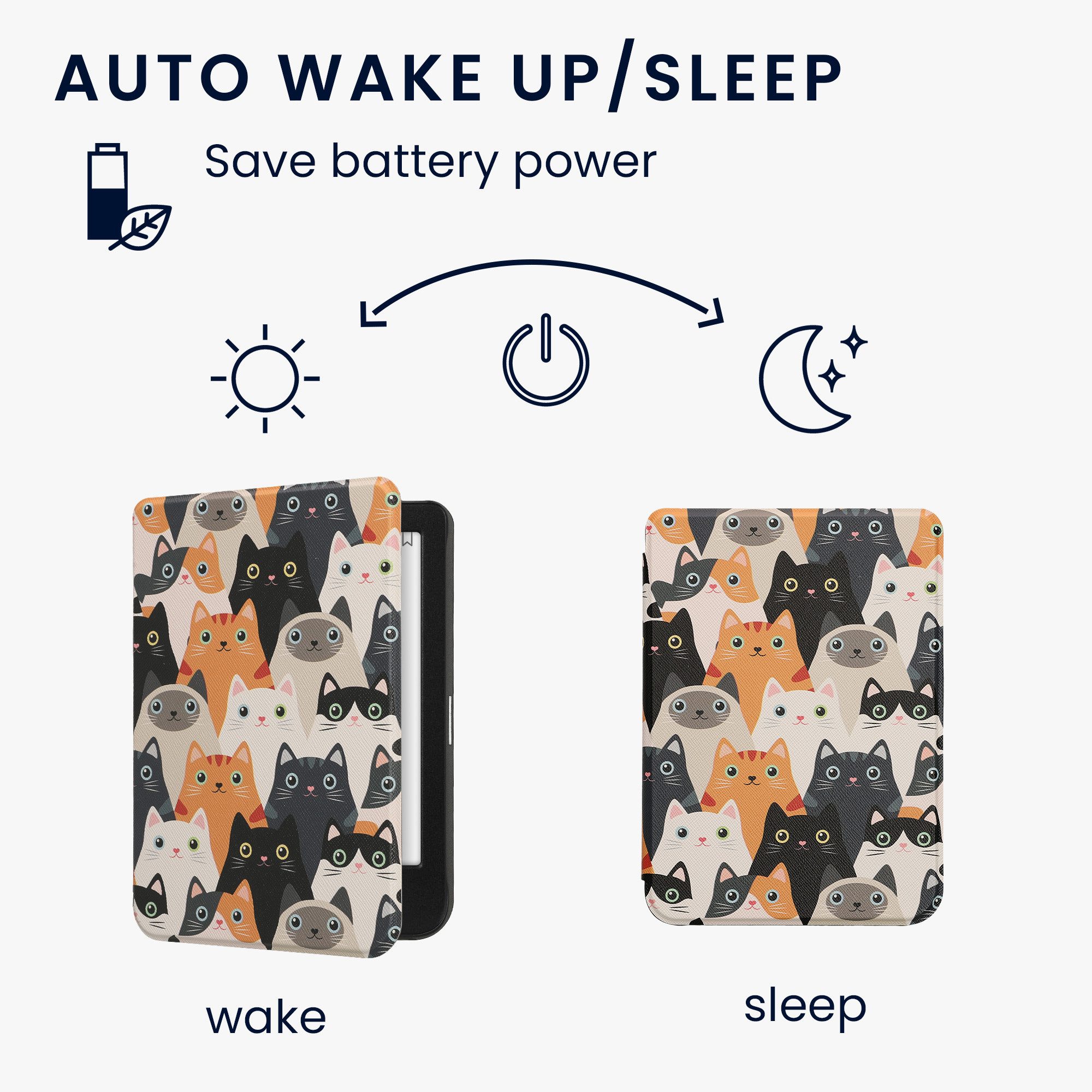 kwmobile E-Reader-Hülle Klapphülle für Kobo Clara BW / Clara Colour / Tolino Shine (5) / Shine, Hülle eReader