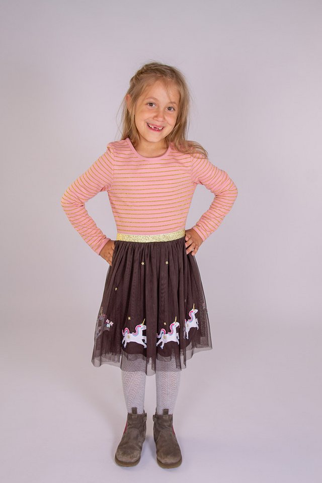 happy girls Midikleid mit hochwertigen Einhorn-Applikationen am Saum
