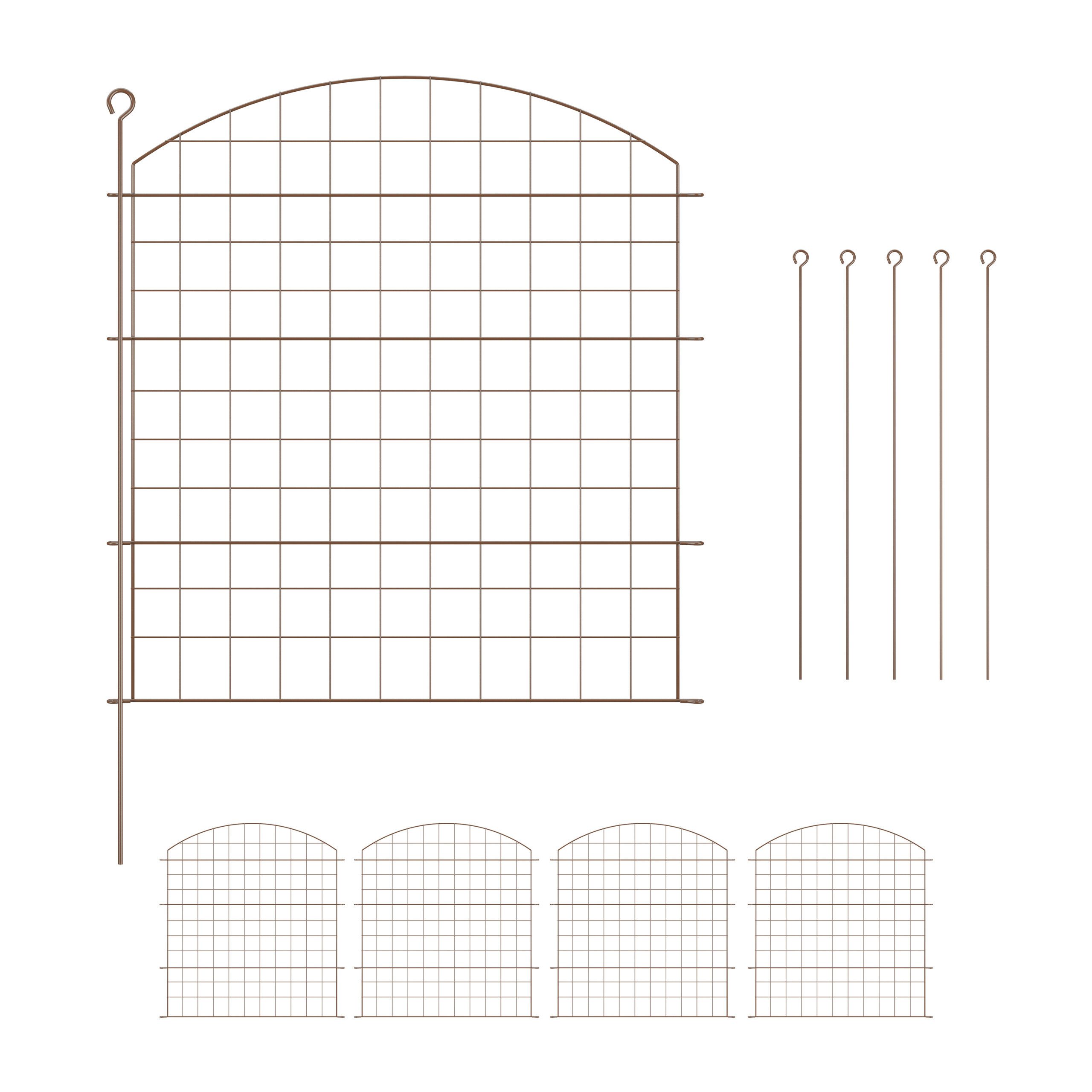 relaxdays Teichzaun Set mit Oberboge, (5er Set), braun günstig online kaufen