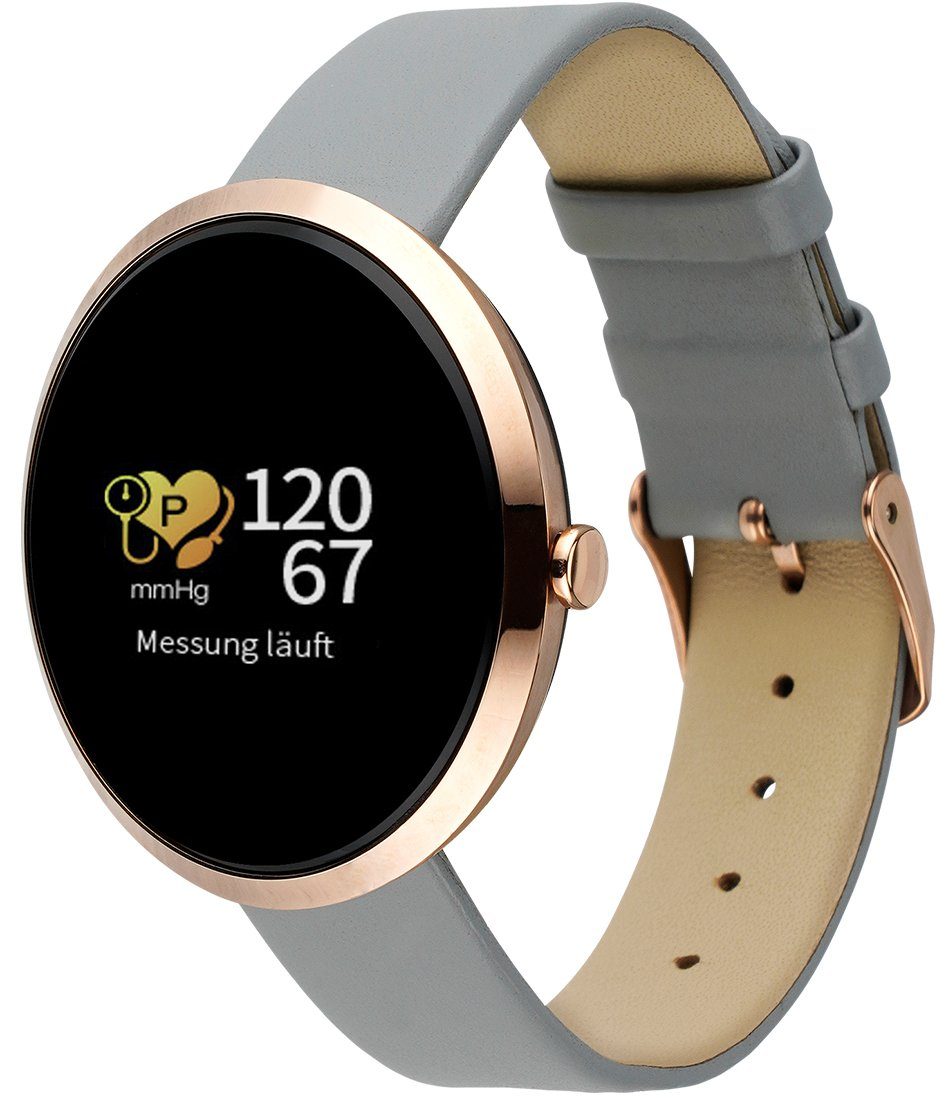 X-Watch SIONA COLOR FIT Schrittzähler Uhr einfache Handhabung Smartwatch  (3,7 cm/1 Zoll), Pulsuhr, Blutdruck, Schlaf, Robustes Metallgehäuse