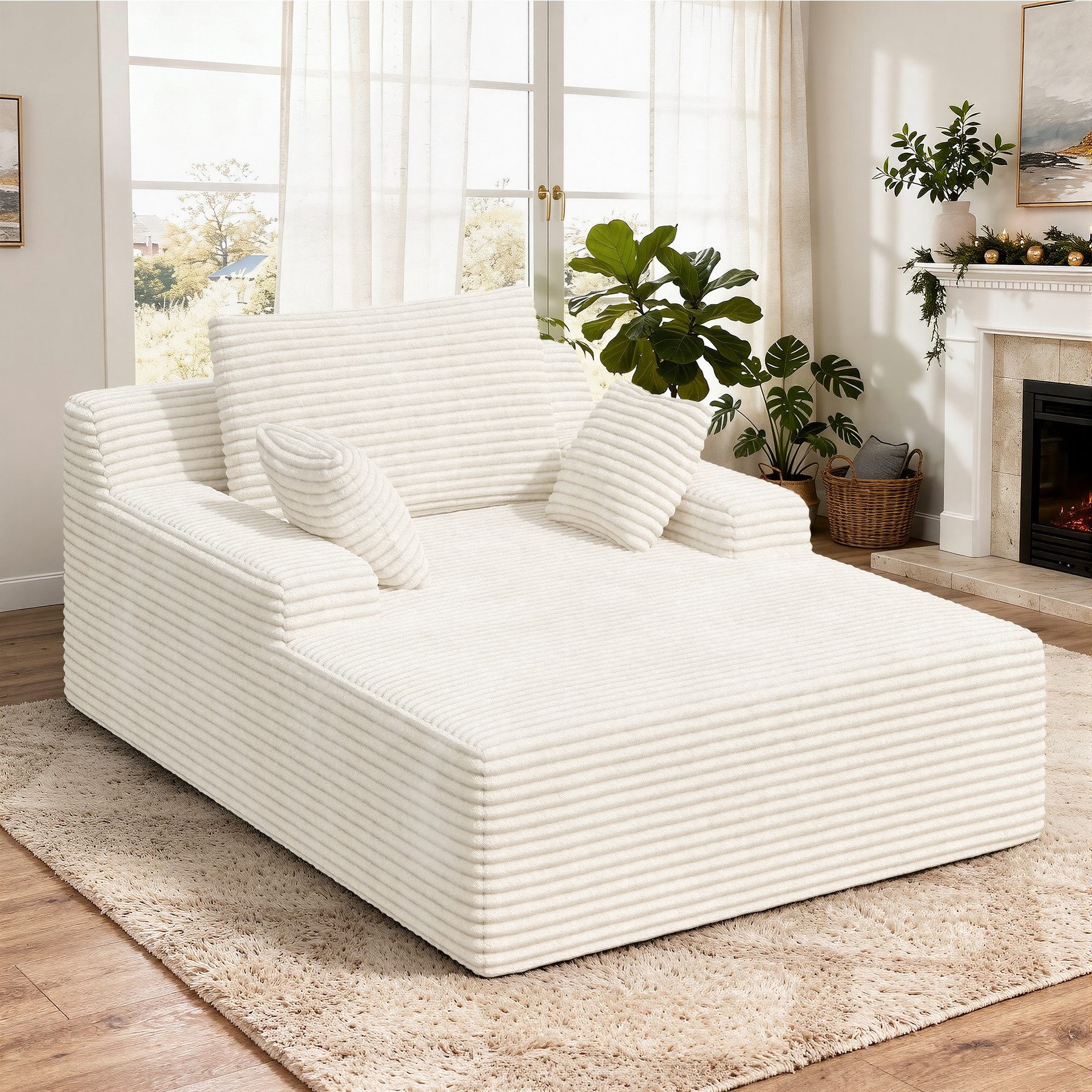 Aivermeil Sofa Multifunktionales All-in-One-Sofa, Modulares Chaiselongue Sofa, 1 Teile, modernes Schlafsofa, 172x129x40cm Relaxliege mit 2 Kissen