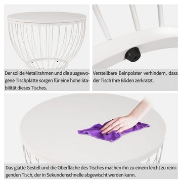 EXTSUD Couchtisch Elegantes Nesting Couchtisch-Set, Nest-Design, MDF & Holzoptik, Stahlrahmen, Glas & PVC