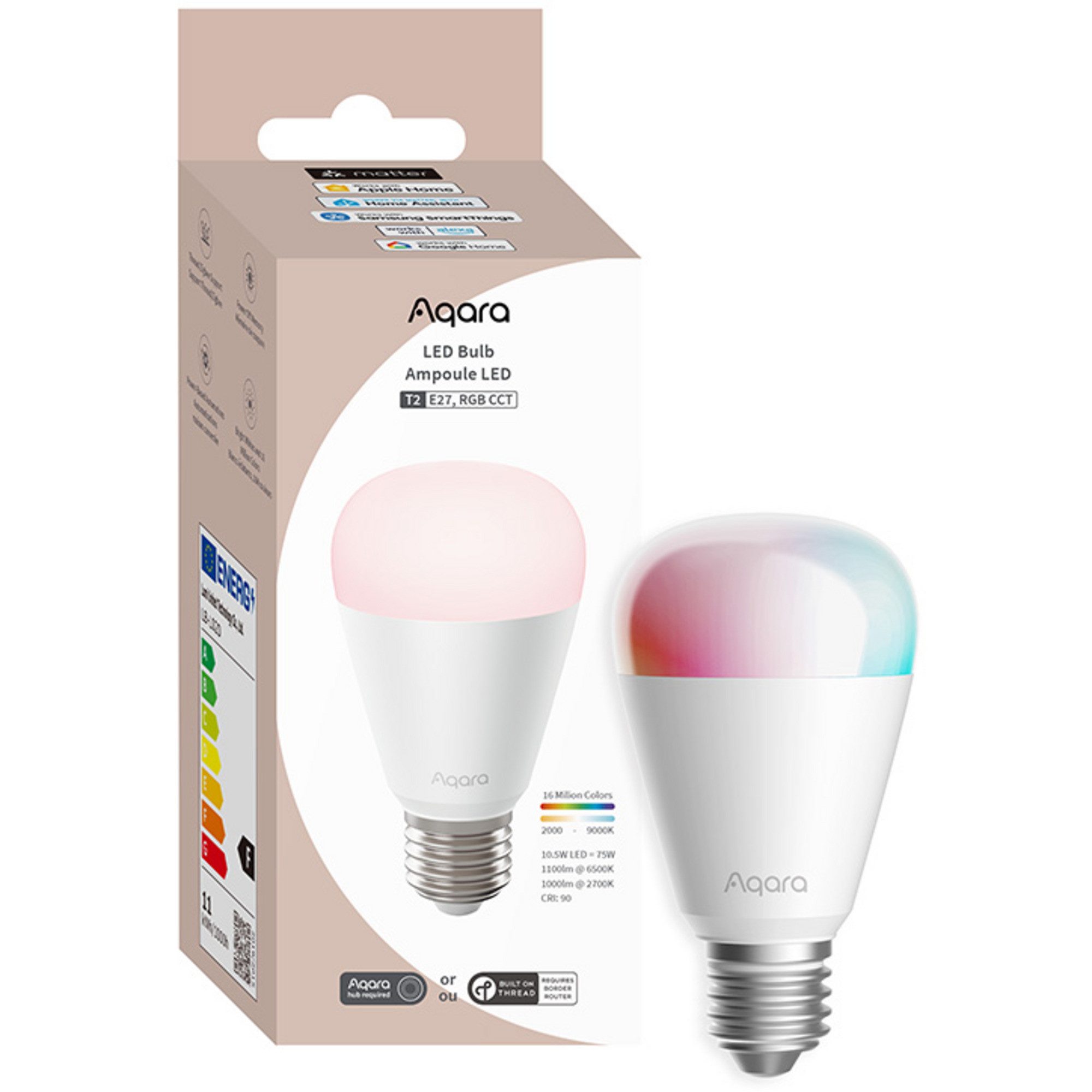 Aqara LED-Leuchtmittel Aqara LED-Glühbirne T2 - E27, LED-Lampe, (RGB