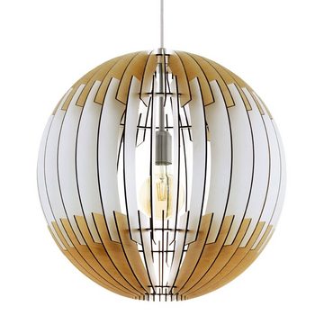 etc-shop LED Pendelleuchte, Leuchtmittel inklusive, Warmweiß, Farbwechsel, Holz Lamellen Decken Pendel Leuchte dimmbar FERNBEDIENUNG