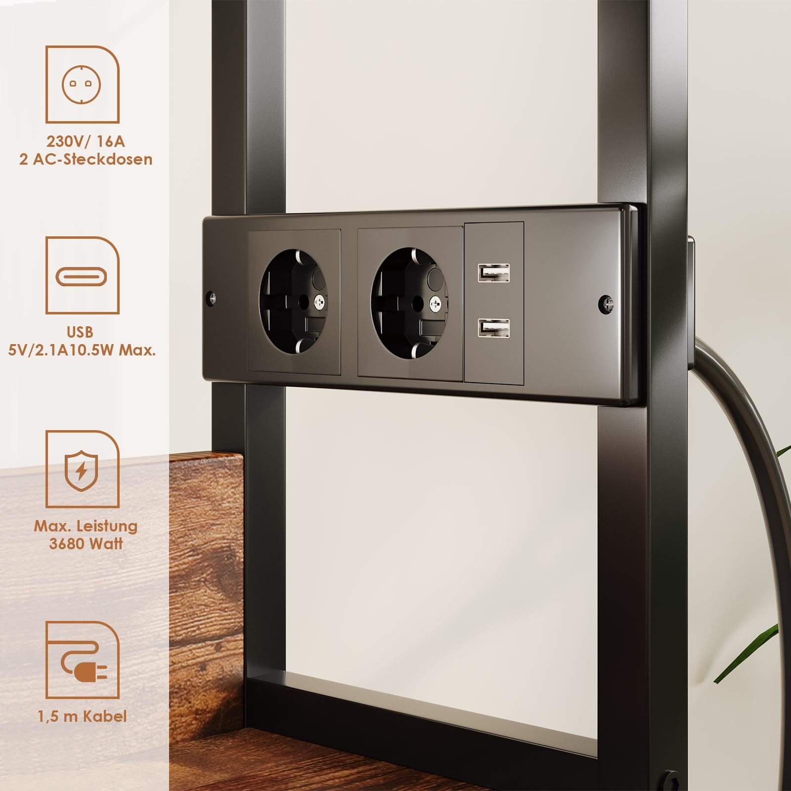 Dripex kitchen buffet, kitchen cabinet, buffet cabinet with worktop, 181cm high