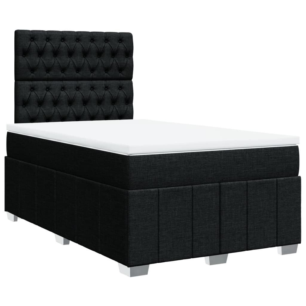 Bett Boxspringbett mit Matratze Schwarz 120x190 cm Stoff